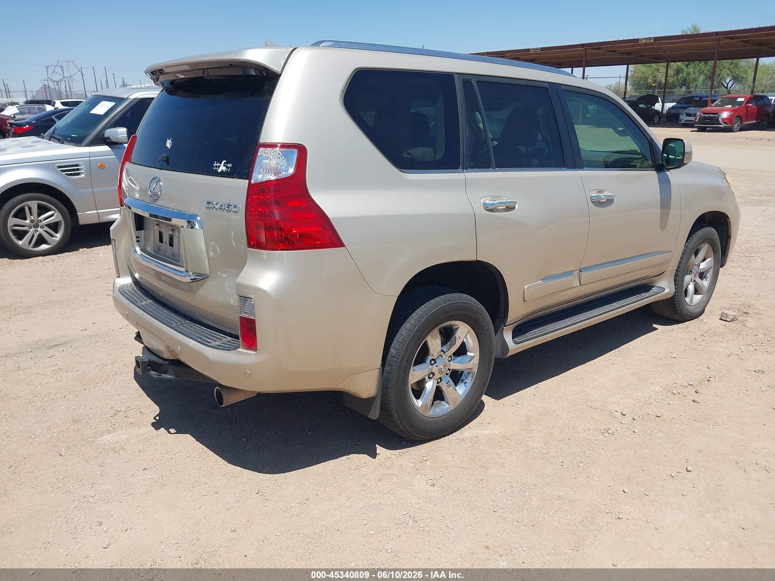 2012 Lexus GX 460 VIN JTJBM7FX5C5036233 IAAI salvage auction — Rear End, Clear (Arizona), sold $5,000 on 2026-07-09 (photo 4)