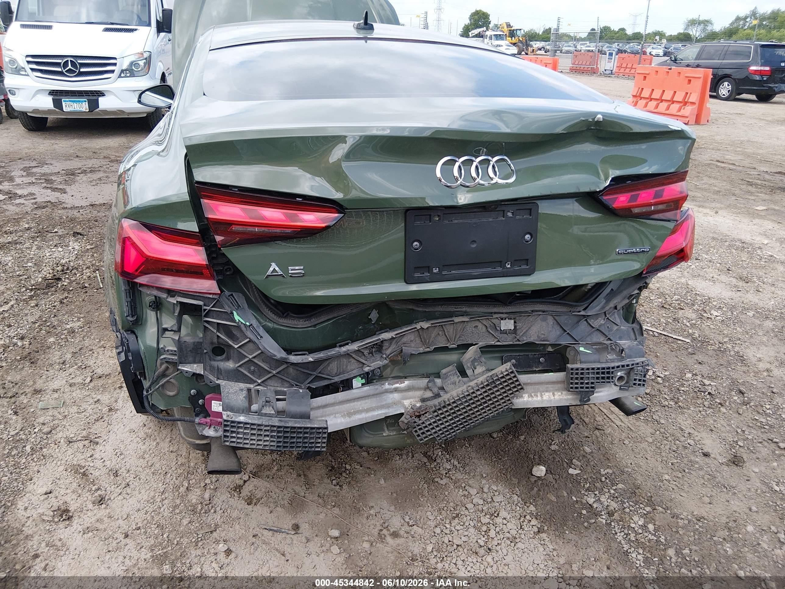 2022 Audi A5 VIN WAUDACF53NA013262 IAAI salvage auction — Rear End, Salvage (Illinois), sold $8,450 on 2026-09-09 (photo 6)