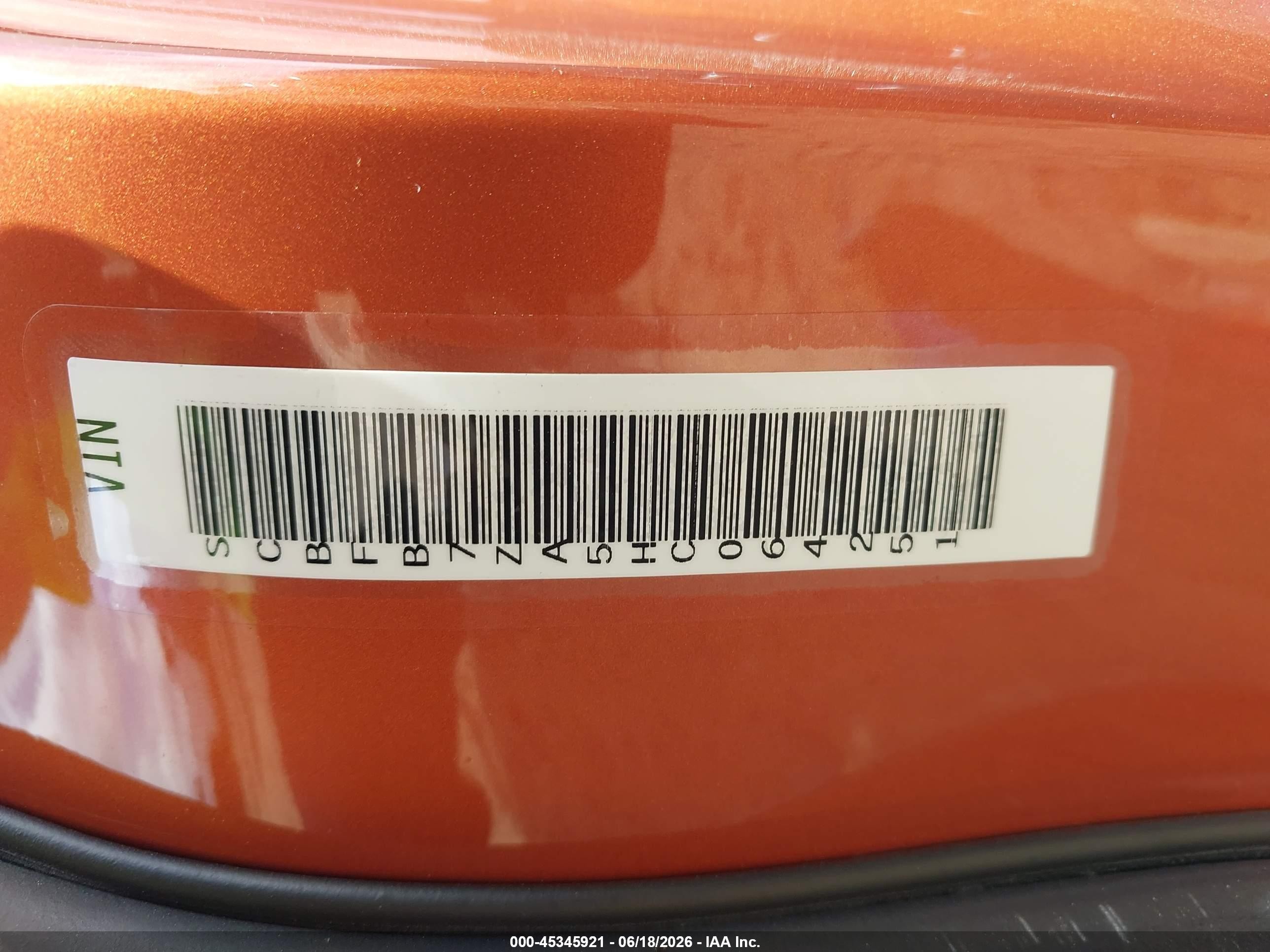 2017 Bentley Continental VIN SCBFB7ZA5HC064251 IAAI salvage auction — Side, Salvage (North Carolina), sold $45,250 on 2026-07-09 (photo 9)