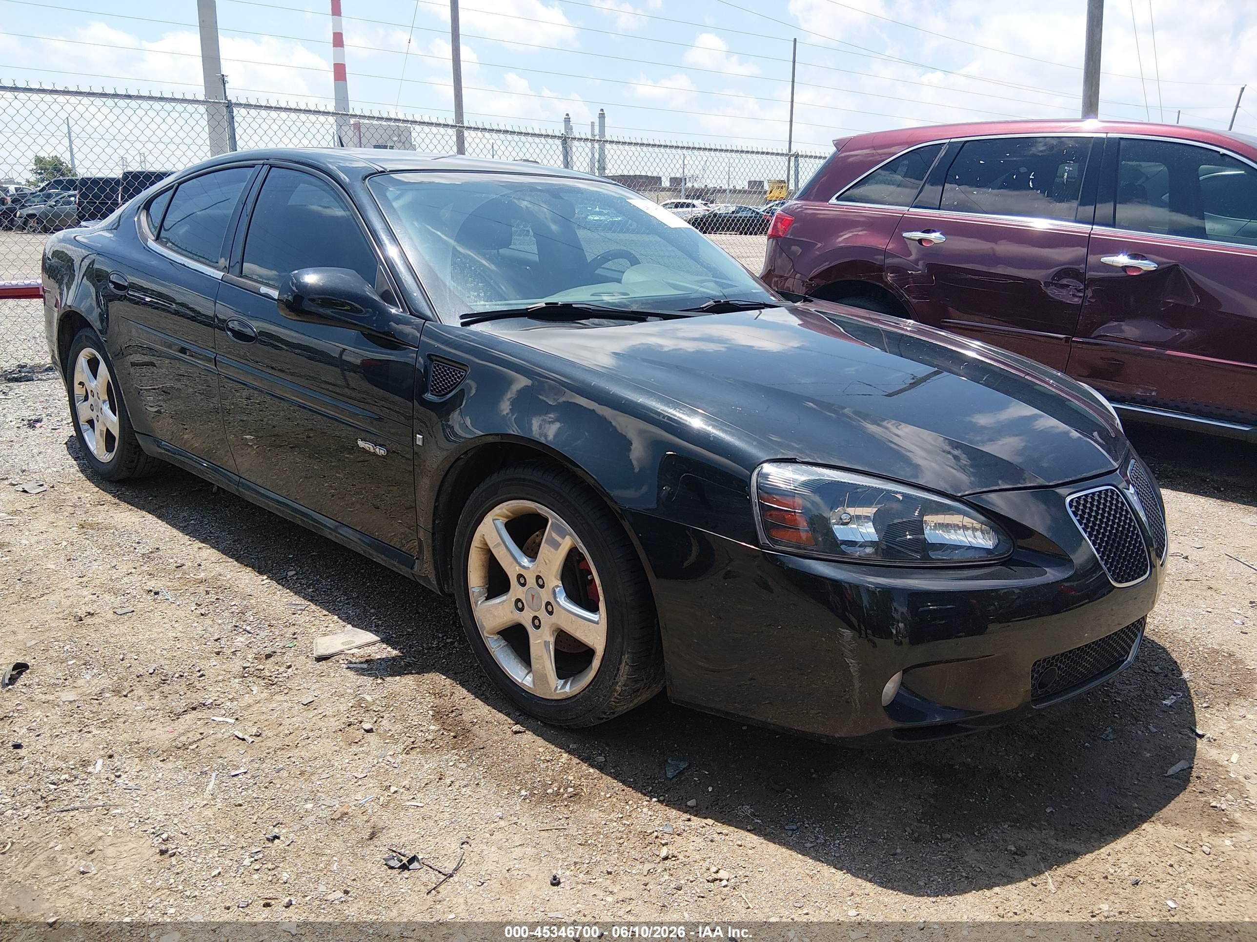 2008 Pontiac Grand Prix VIN 2G2WC55CX81172963 IAAI salvage auction — Side, Clear (Indiana), sold $500 on 2026-09-12 (photo 1)