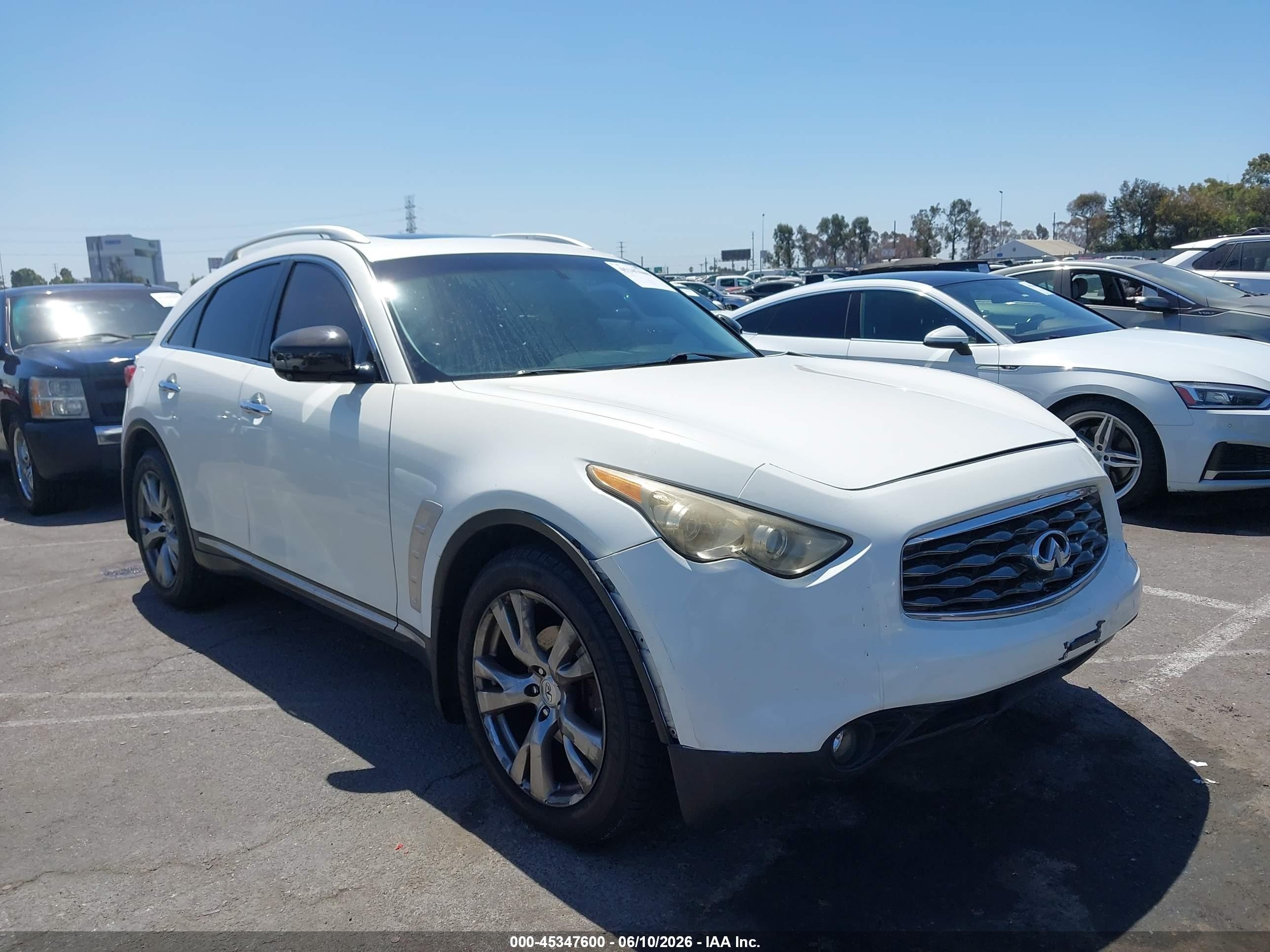 2009 Infiniti FX35 VIN JNRAS18U89M102843 IAAI salvage auction — Unknown, Salvage (California), sold $1,450 on 2026-07-07 (photo 1)