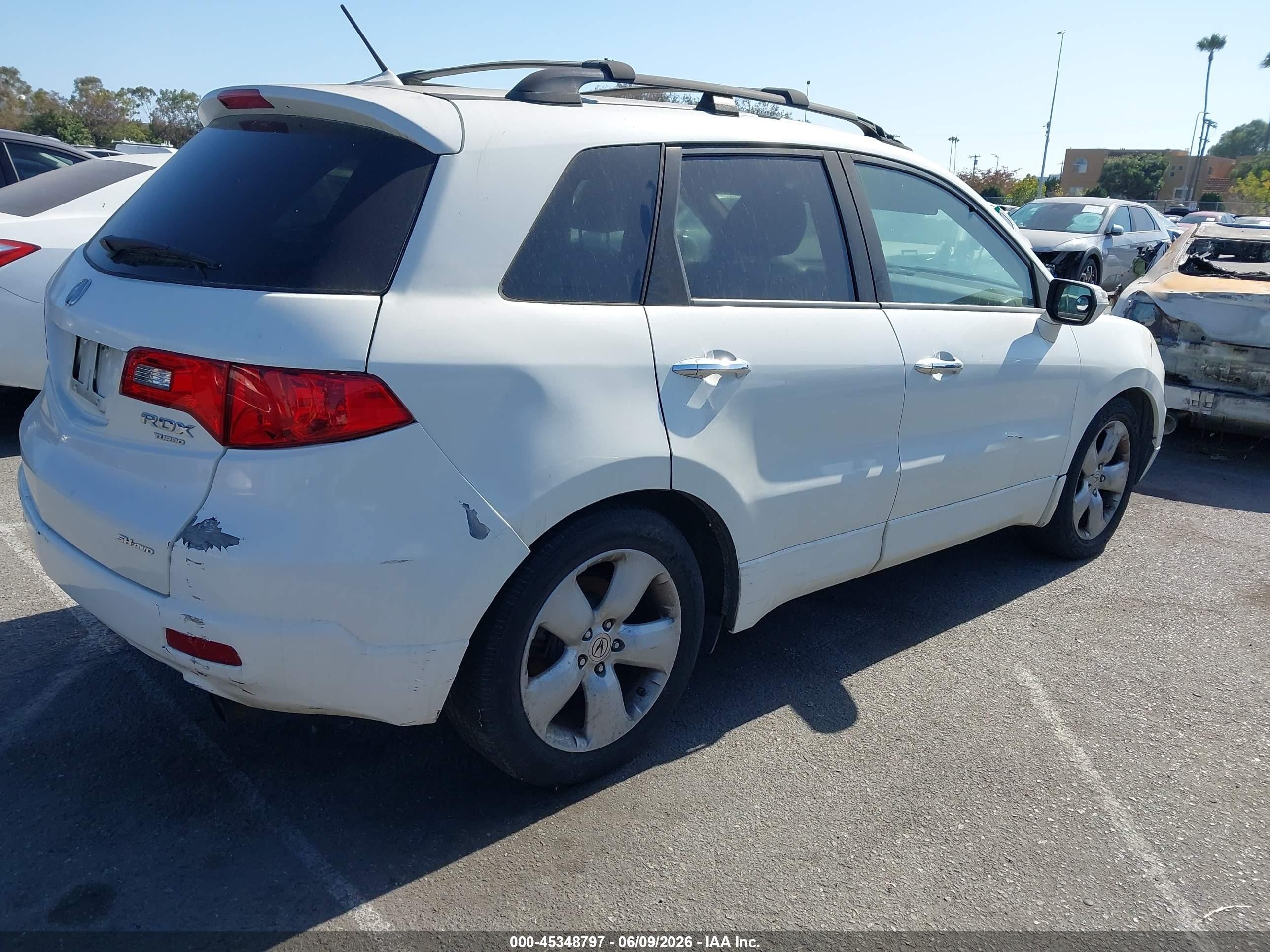 2007 Acura RDX VIN 5J8TB18547A008184 IAAI salvage auction — Normal Wear, Clear - Dealer Only (California), sold $300 on 2026-07-09 (photo 4)