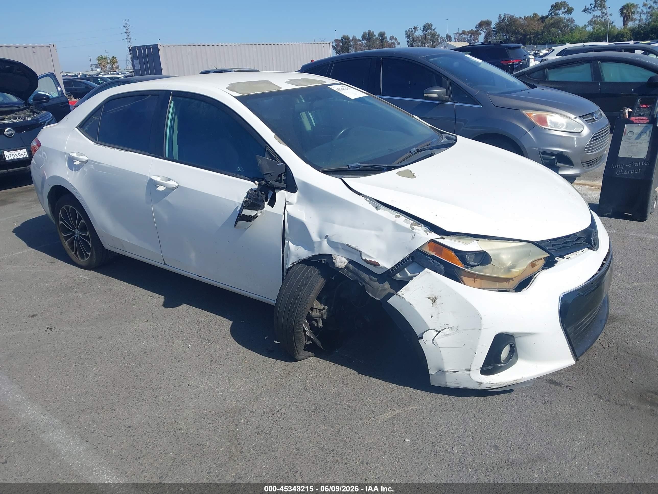 2014 Toyota Corolla VIN 5YFBURHE6EP112932 IAAI salvage auction — Unknown, Salvage (California), sold $1,950 on 2026-07-09 (photo 1)