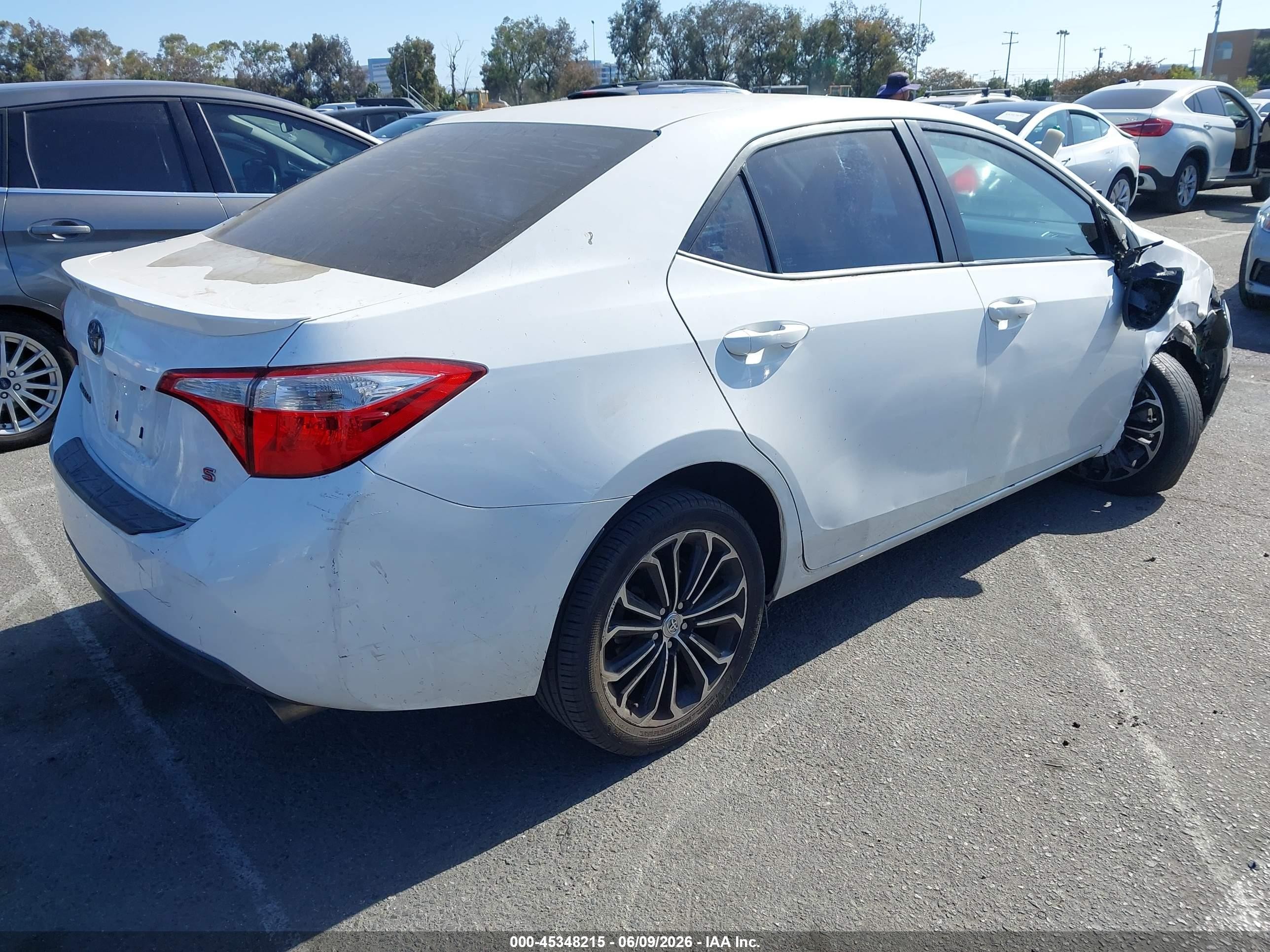 2014 Toyota Corolla VIN 5YFBURHE6EP112932 IAAI salvage auction — Unknown, Salvage (California), sold $1,950 on 2026-07-09 (photo 4)