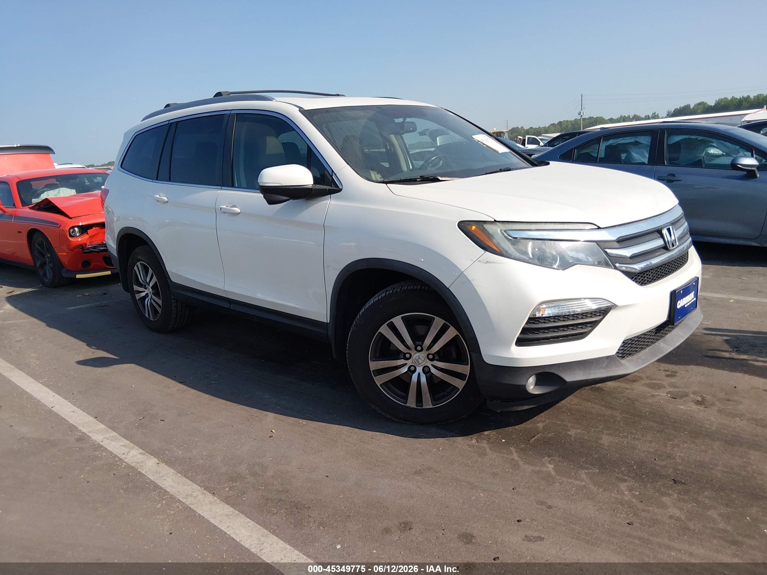 2017 Honda Pilot VIN 5FNYF6H74HB060771 IAAI salvage auction — Burn Engine, Salvage (North Carolina), sold $1,550 on 2026-07-10 (photo 1)