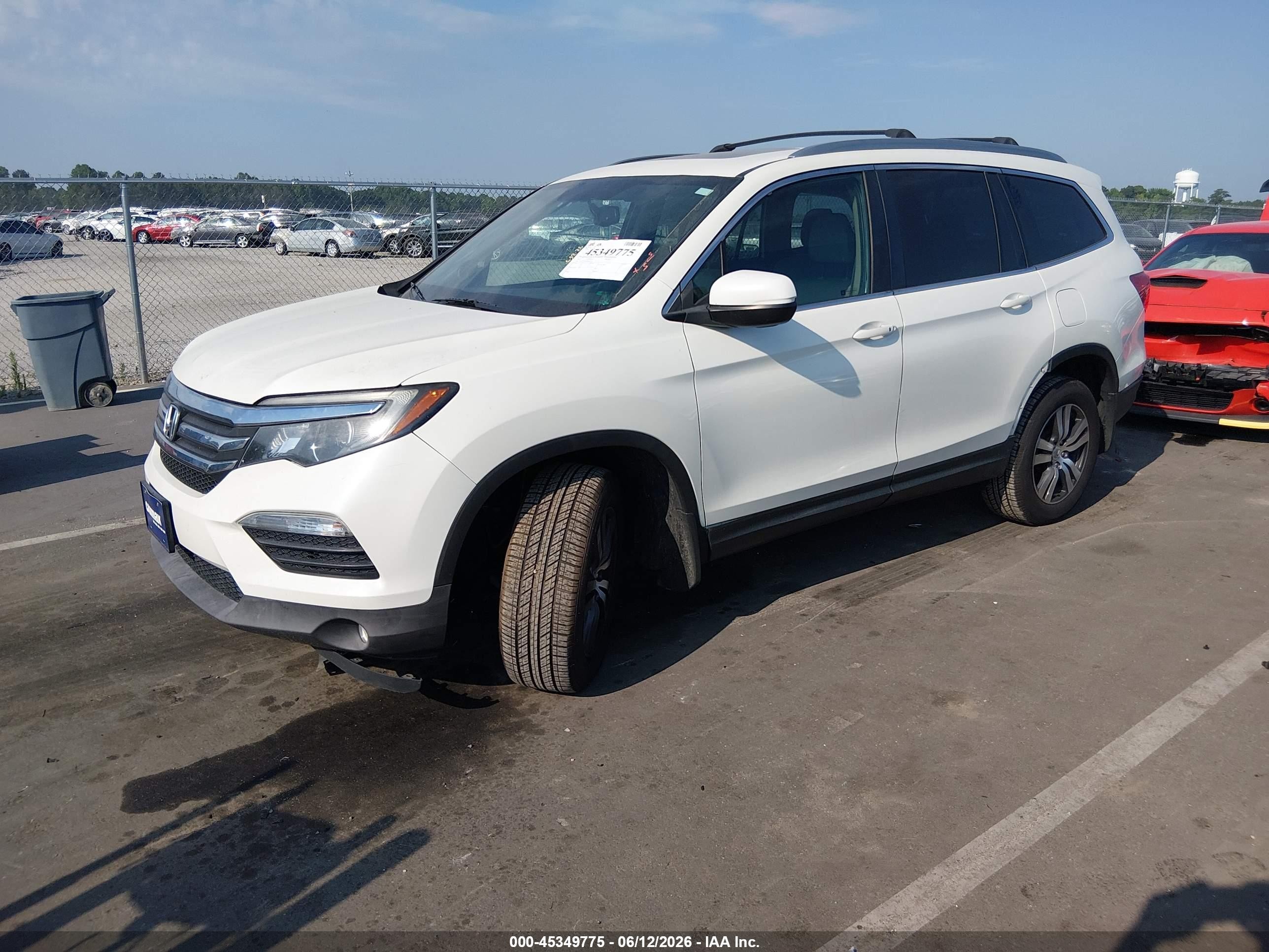 2017 Honda Pilot VIN 5FNYF6H74HB060771 IAAI salvage auction — Burn Engine, Salvage (North Carolina), sold $1,550 on 2026-07-10 (photo 2)