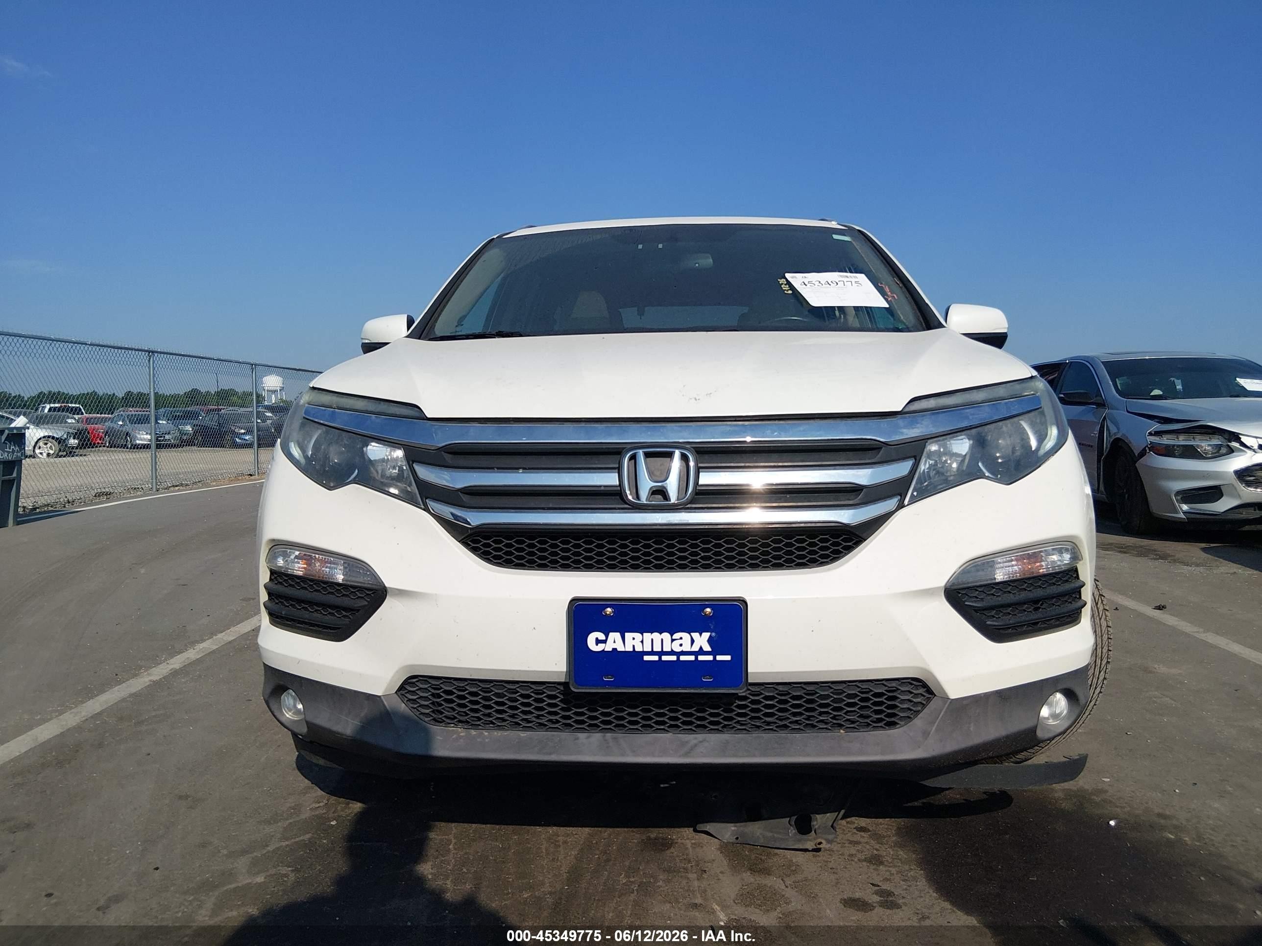 2017 Honda Pilot VIN 5FNYF6H74HB060771 IAAI salvage auction — Burn Engine, Salvage (North Carolina), sold $1,550 on 2026-07-10 (photo 6)