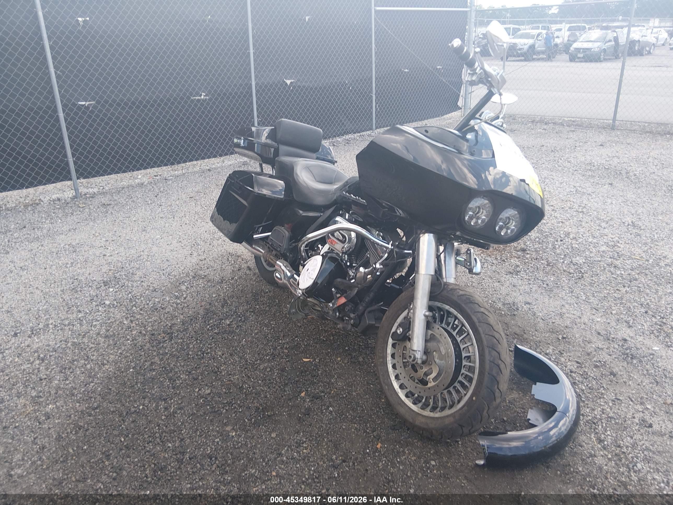2013 Harley-davidson Road glide VIN 1HD1KGM12DB651116 IAAI salvage auction — Side, Salvage (South Carolina), sold $1,500 on 2026-09-08 (photo 1)