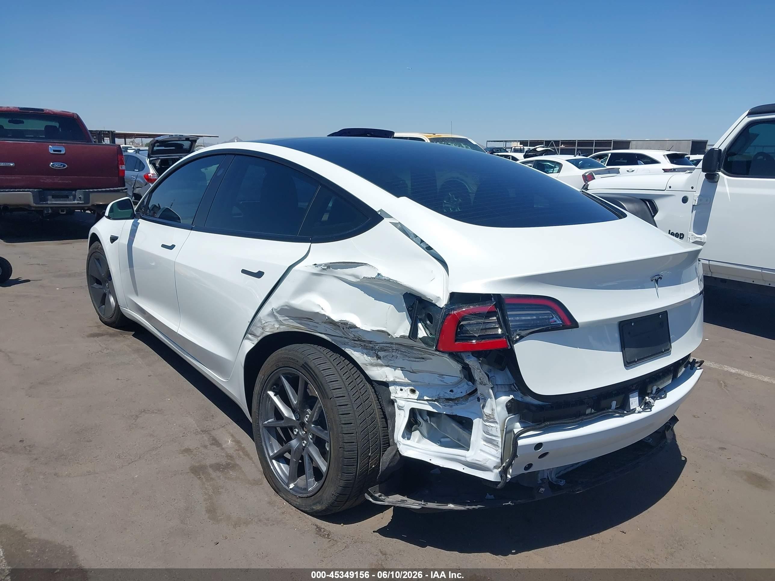 2023 Tesla Model 3 VIN 5YJ3E1EA5PF409788 IAAI salvage auction — Rear End, Salvage (Arizona), sold $7,150 on 2026-06-30 (photo 3)