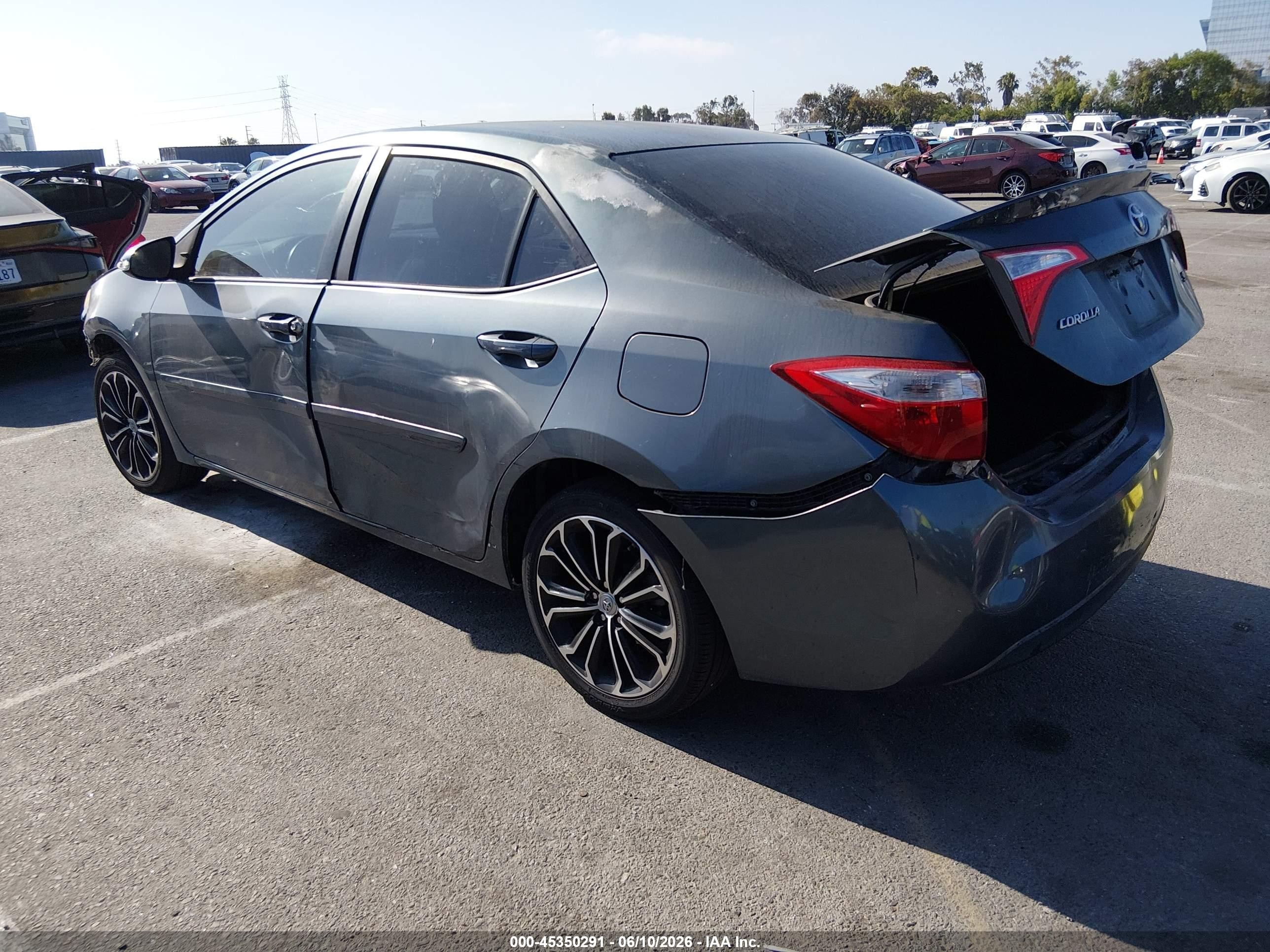 2015 Toyota Corolla VIN 5YFBURHE2FP211779 IAAI salvage auction — Rear End, Salvage (California), sold $3,900 on 2026-07-09 (photo 3)