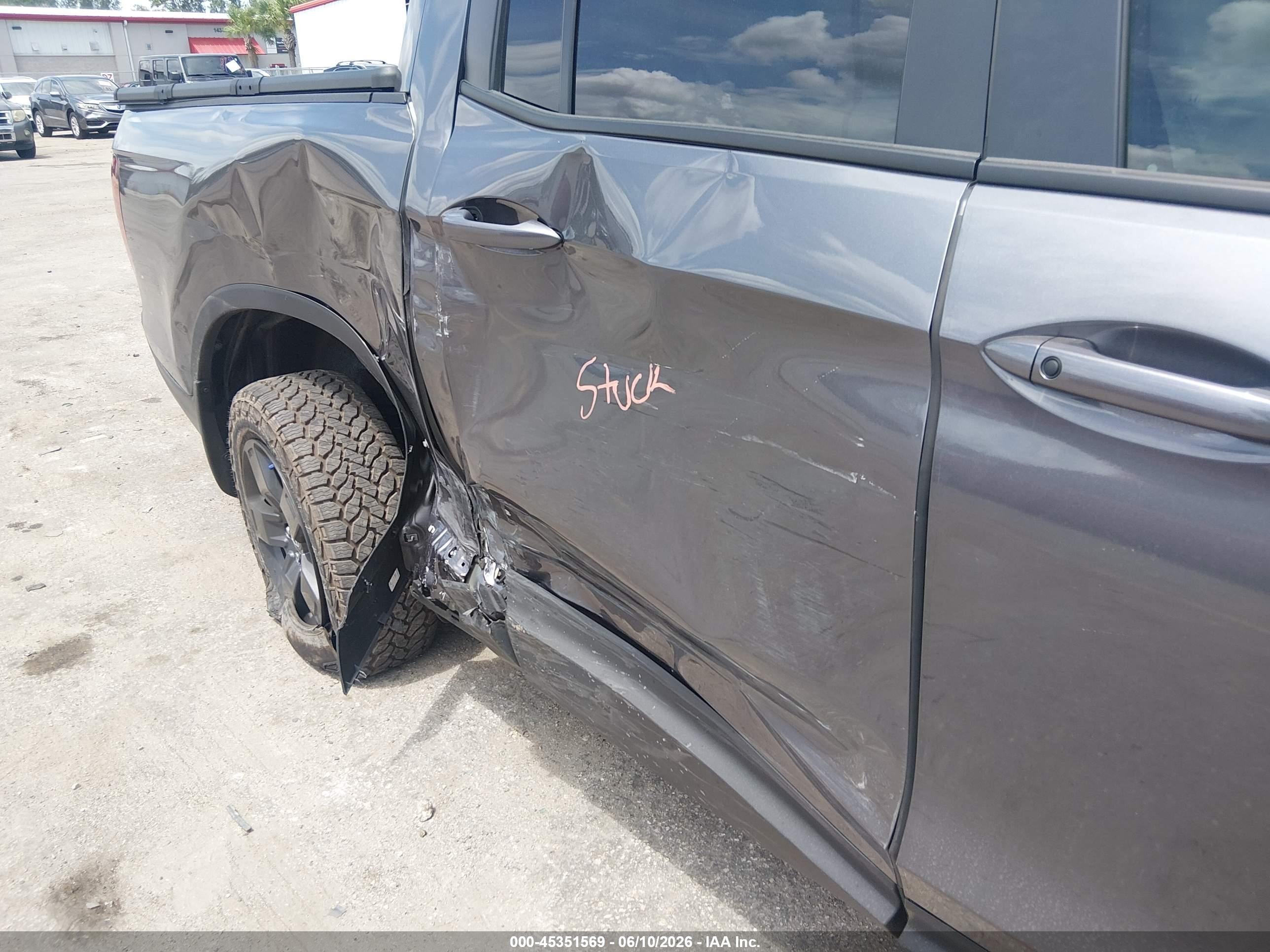 2026 Honda Ridgeline VIN 5FPYK3F64TB025278 IAAI salvage auction — Side, Rebuildable (Florida), sold $14,500 on 2026-06-29 (photo 6)