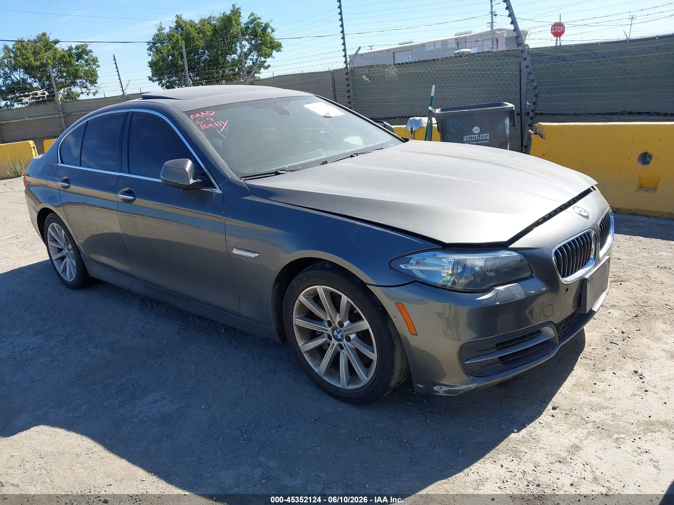 2014 BMW 5 Series VIN WBA5B1C59ED483496 IAAI salvage auction — Normal Wear, Clear - Dealer Only (California), sold $1,450 on 2026-07-02 (photo 1)