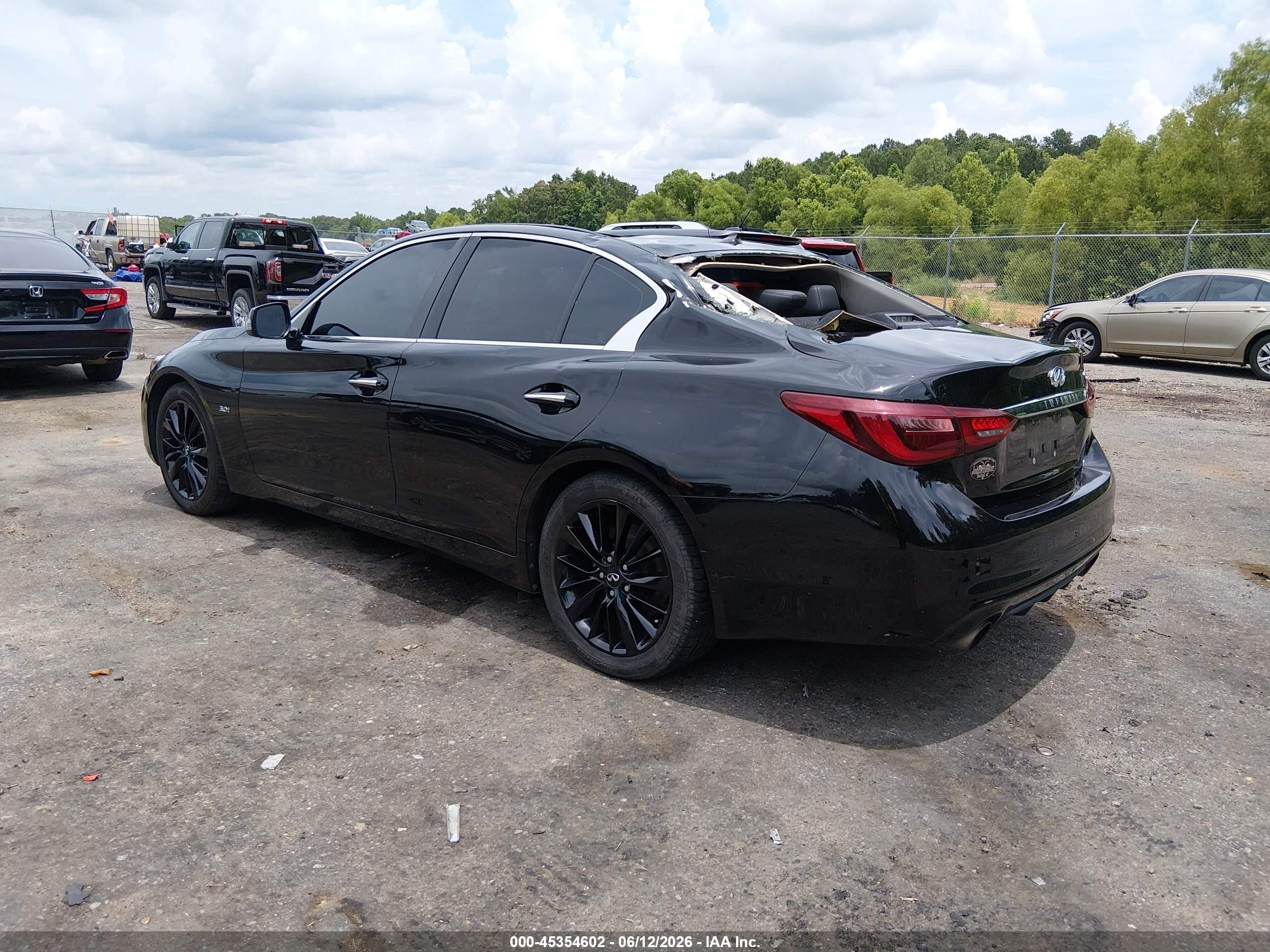 2020 Infiniti Q50 VIN JN1EV7AP0LM205782 IAAI salvage auction — Top/Roof, Salvage (Mississippi), sold $1,800 on 2026-09-09 (photo 3)