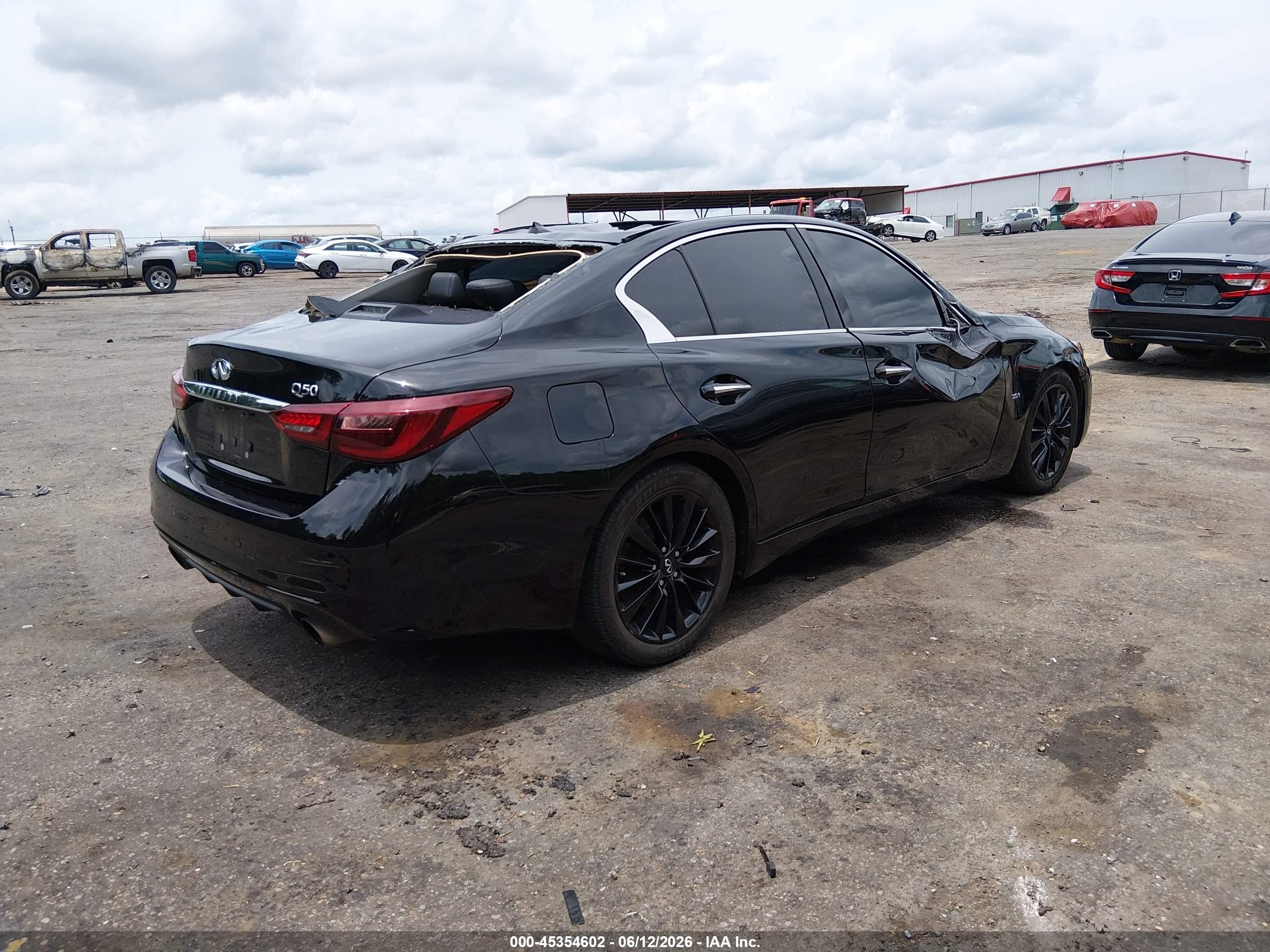 2020 Infiniti Q50 VIN JN1EV7AP0LM205782 IAAI salvage auction — Top/Roof, Salvage (Mississippi), sold $1,800 on 2026-09-09 (photo 4)