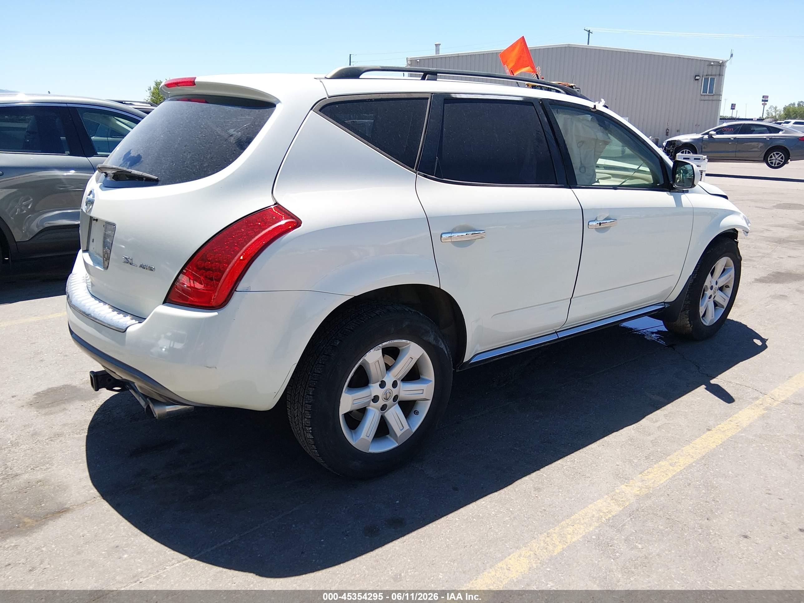2007 Nissan Murano VIN JN8AZ08W97W646538 IAAI salvage auction — Front End, Salvage (Utah), sold $275 on 2026-07-09 (photo 4)