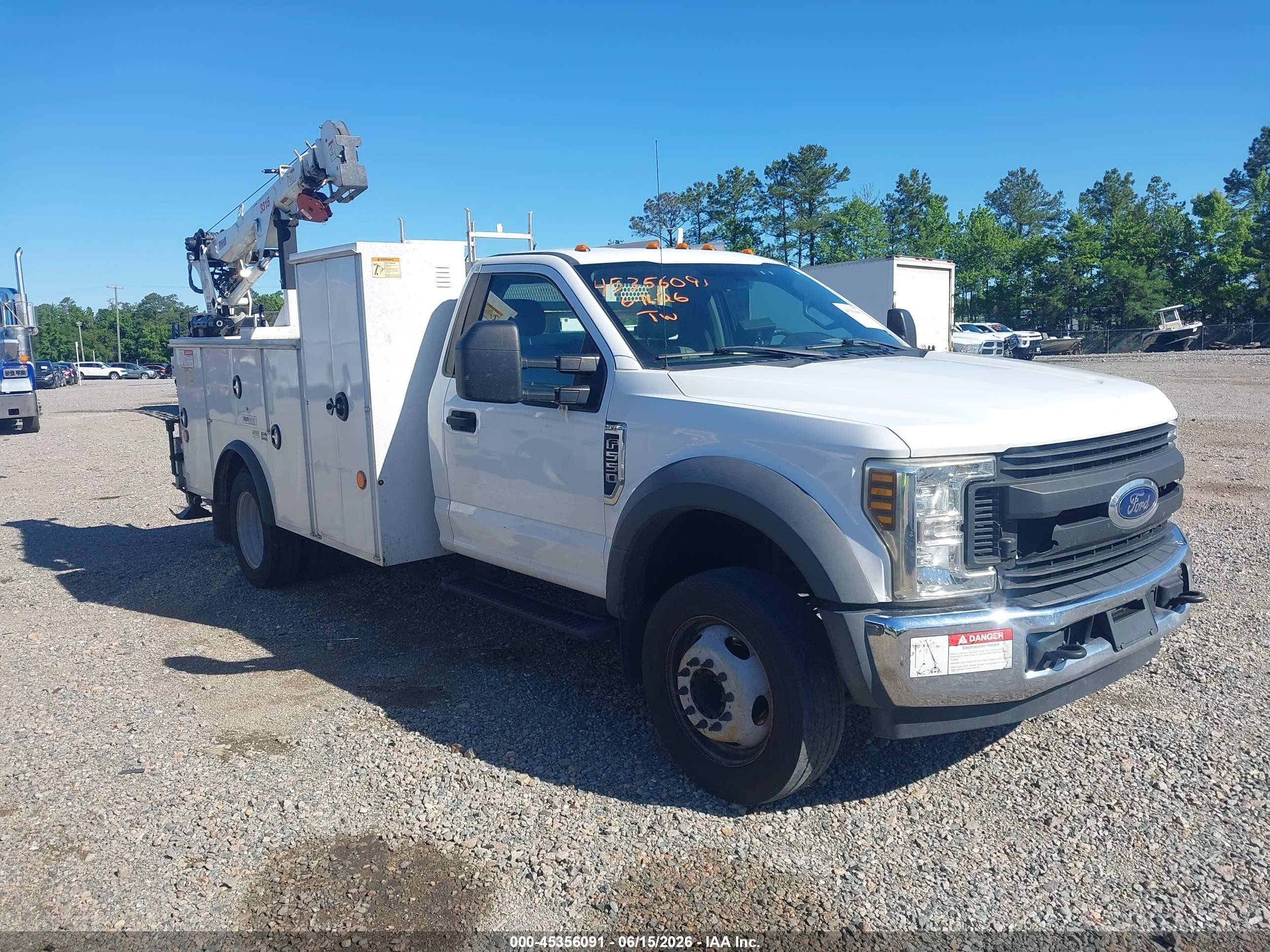 2019 Ford VIN 1FDUF5GY9KDA01454 IAAI salvage auction — Front End, Clear (North Carolina), sold $10,550 on 2026-07-08 (photo 1)