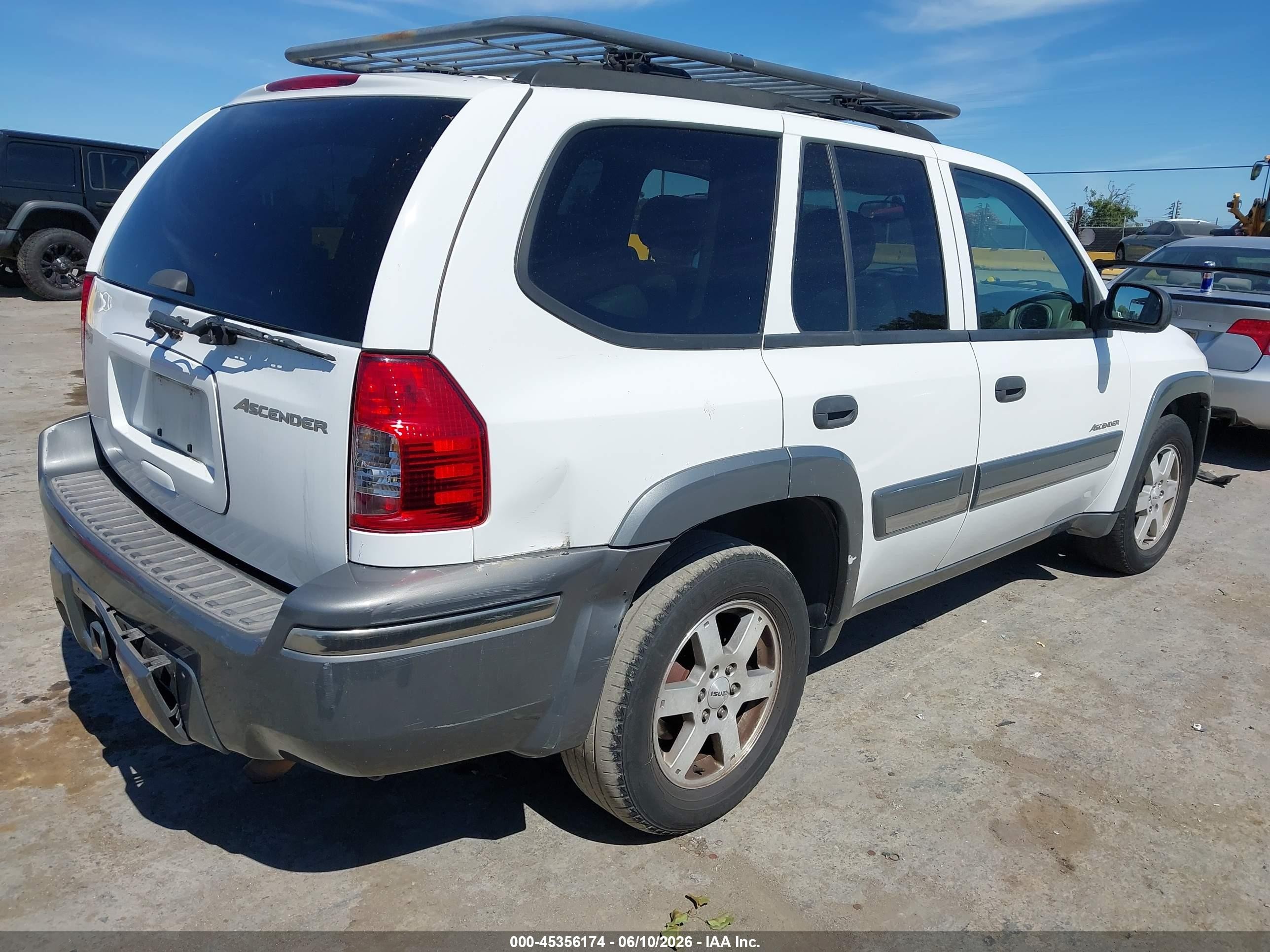 2006 Isuzu Ascender VIN 4NUDT13S662701137 IAAI salvage auction — Normal Wear, Clear - Dealer Only (California), sold $375 on 2026-07-09 (photo 4)