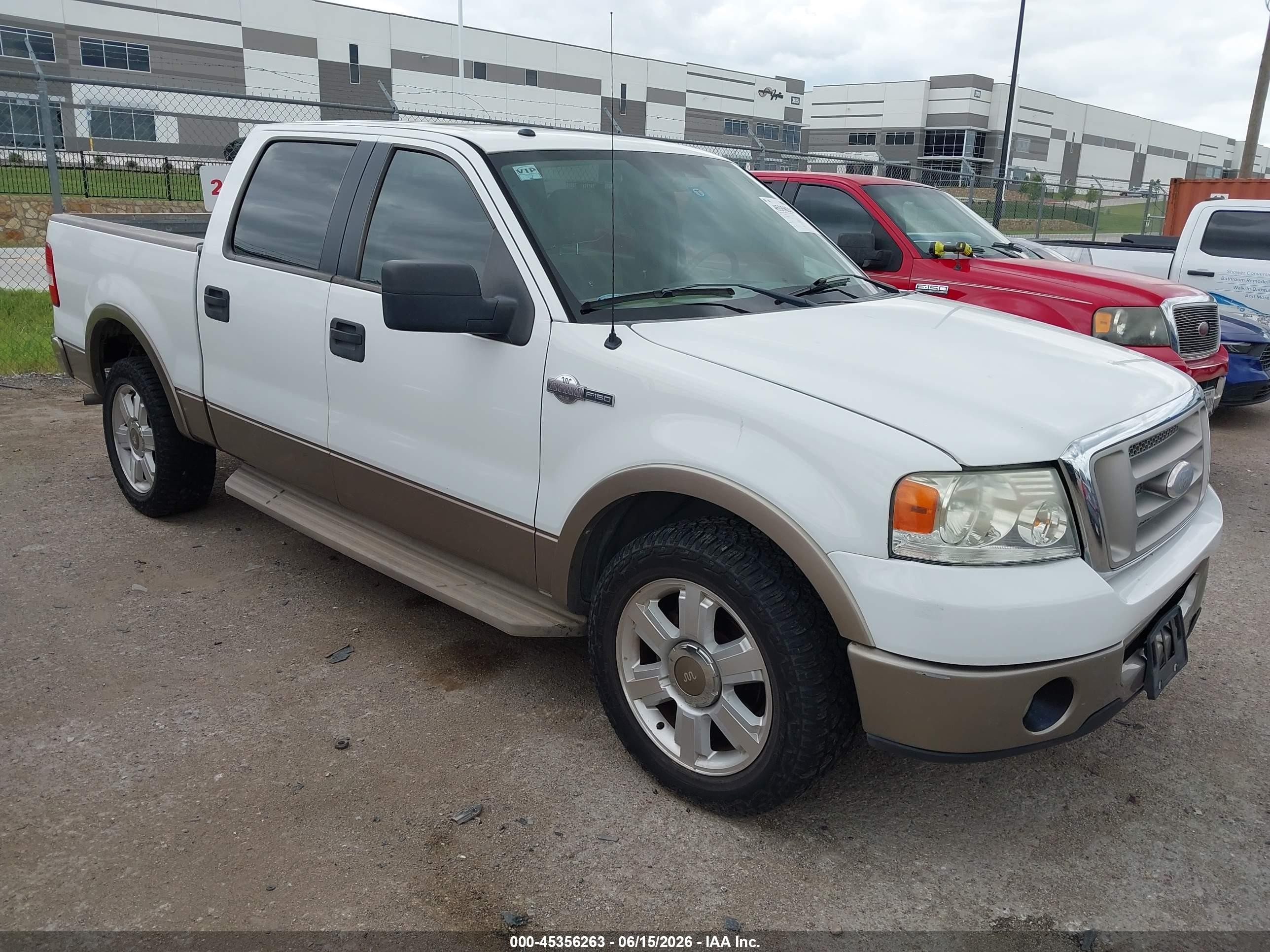 2006 Ford F-150 VIN 1FTPW12V46KD38588 IAAI salvage auction — Front & Rear, Original (Texas), sold $1,200 on 2026-07-11 (photo 1)