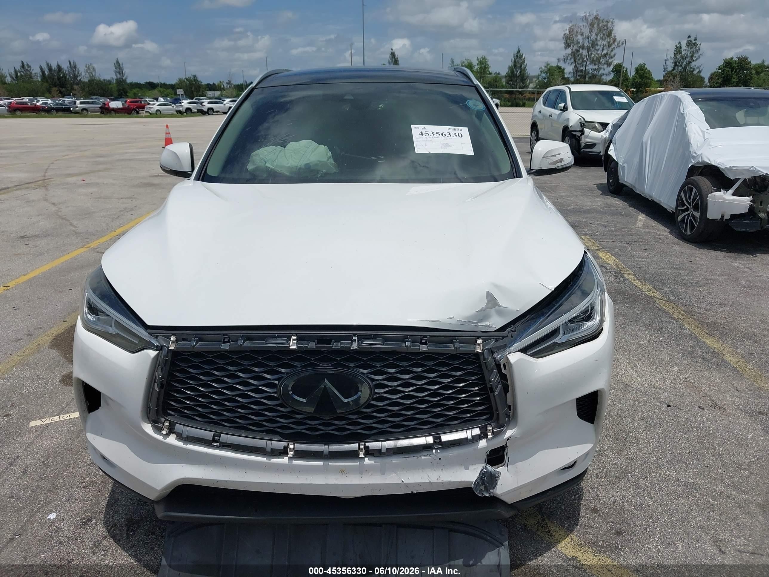 2020 Infiniti Qx50 VIN 3PCAJ5M19LF111766 IAAI salvage auction — Front End, Certificate Of Destruction (Florida), sold $2,350 on 2026-09-05 (photo 6)