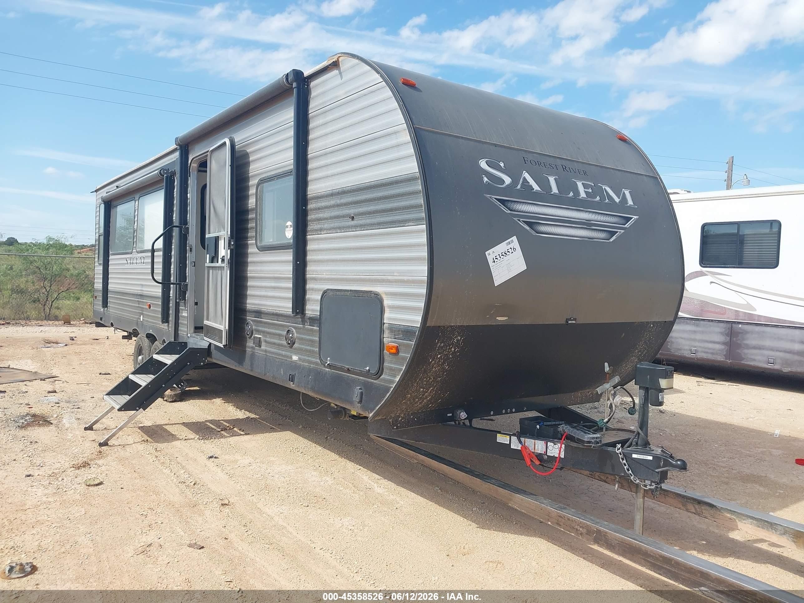 2020 Forest river Salem VIN 4X4TSMC27L8065875 IAAI salvage auction — Unknown, Salvage (Louisiana), sold $5,000 on 2026-08-27 (photo 1)