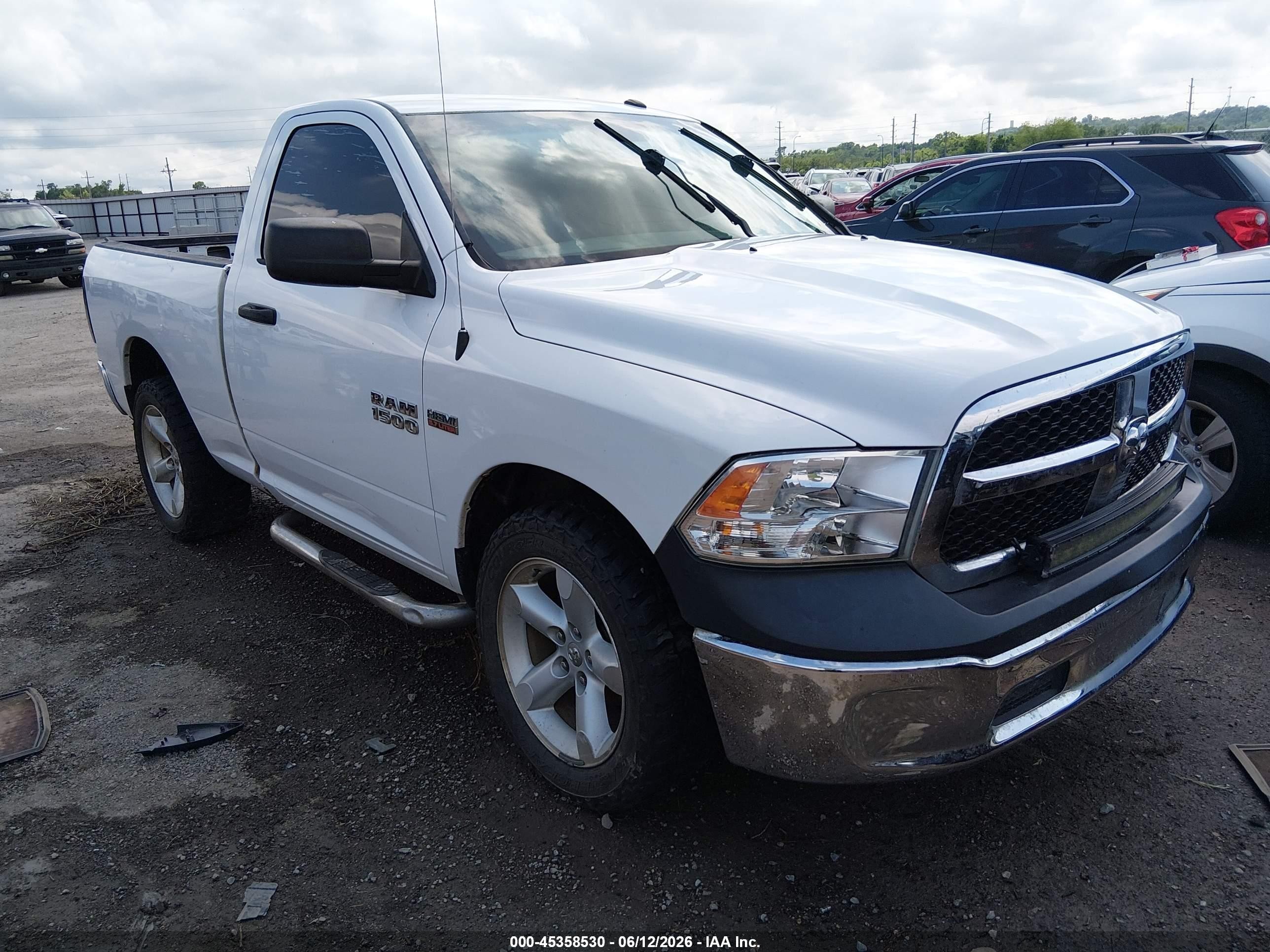 2016 Ram 1500 VIN 3C6JR7AT9GG374132 IAAI salvage auction — Water/Flood, Clear (Oklahoma), sold $1,250 on 2026-09-24 (photo 1)