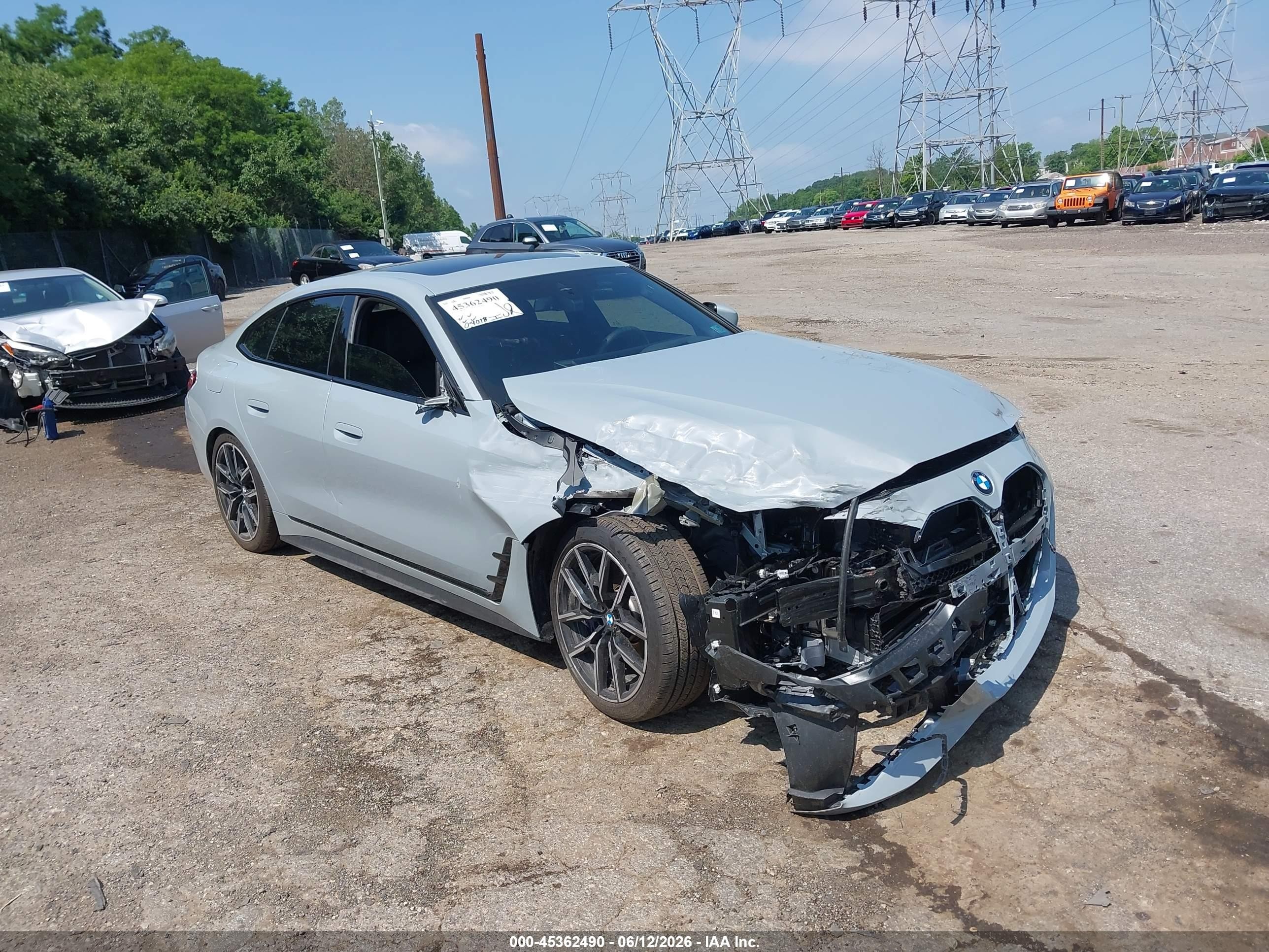 2026 BMW I4 VIN WBY43HD07TFW37968 IAAI salvage auction — Unknown, Salvage (Pennsylvania), sold $15,900 on 2026-08-17 (photo 6)