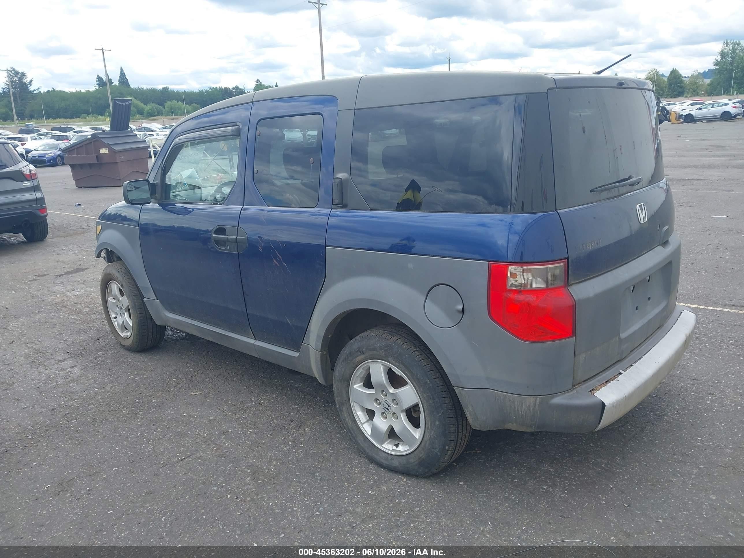 2003 Honda Element VIN 5J6YH28553L011094 IAAI salvage auction — Normal Wear, Clear-Dealer Only (Oregon), sold $100 on 2026-07-09 (photo 3)