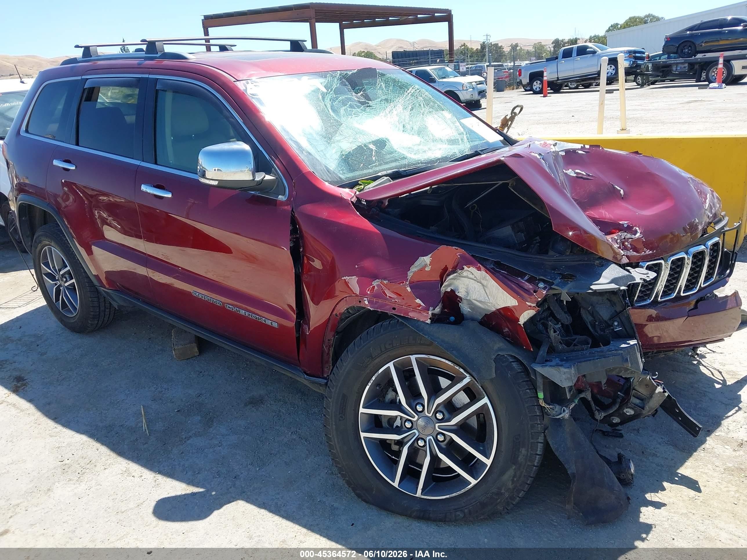 2020 Jeep Grand Cherokee VIN 1C4RJFBG8LC434008 IAAI salvage auction — Normal Wear, Clear - Dealer Only (California), sold $1,900 on 2026-07-02 (photo 1)