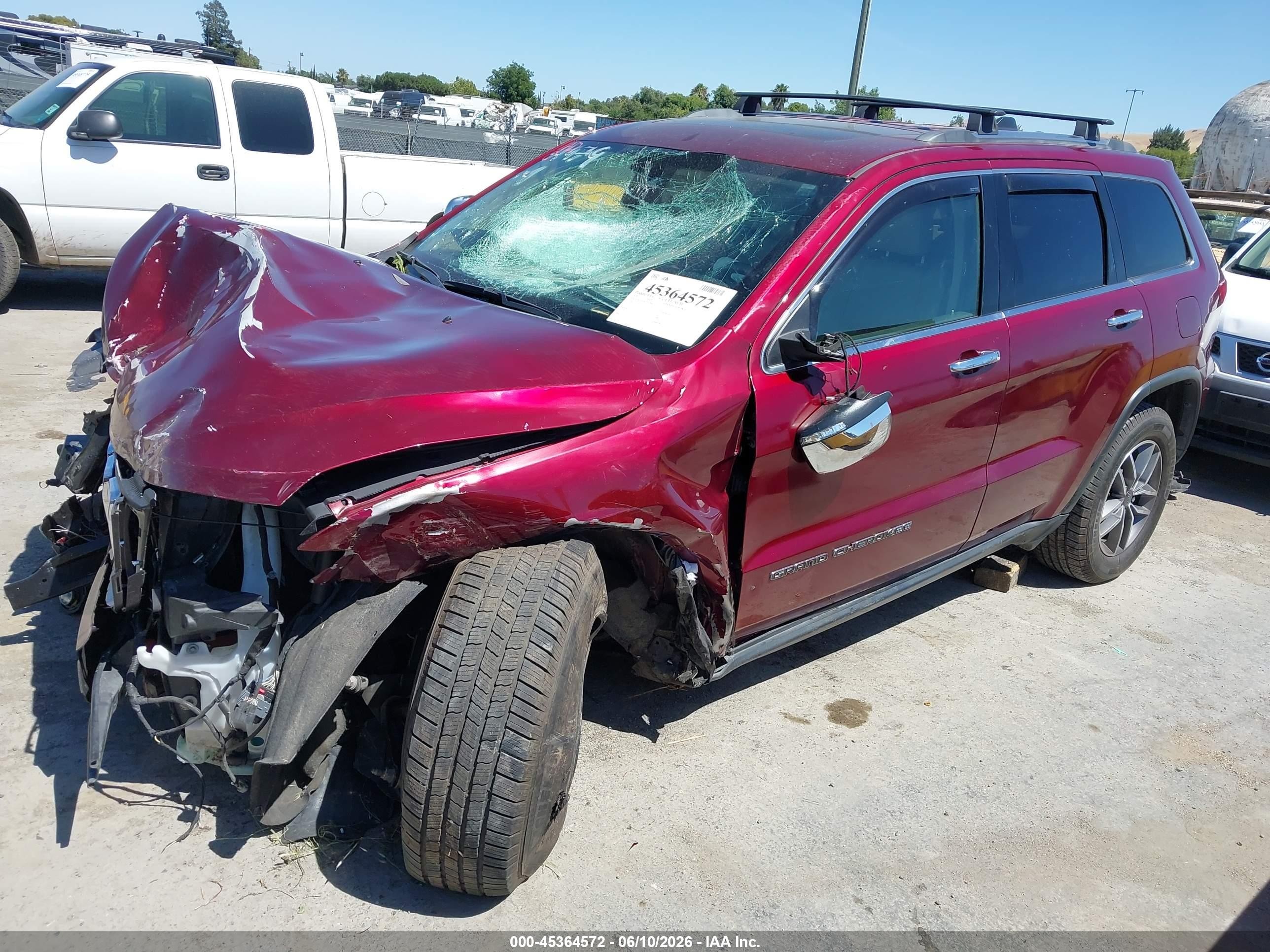 2020 Jeep Grand Cherokee VIN 1C4RJFBG8LC434008 IAAI salvage auction — Normal Wear, Clear - Dealer Only (California), sold $1,900 on 2026-07-02 (photo 2)