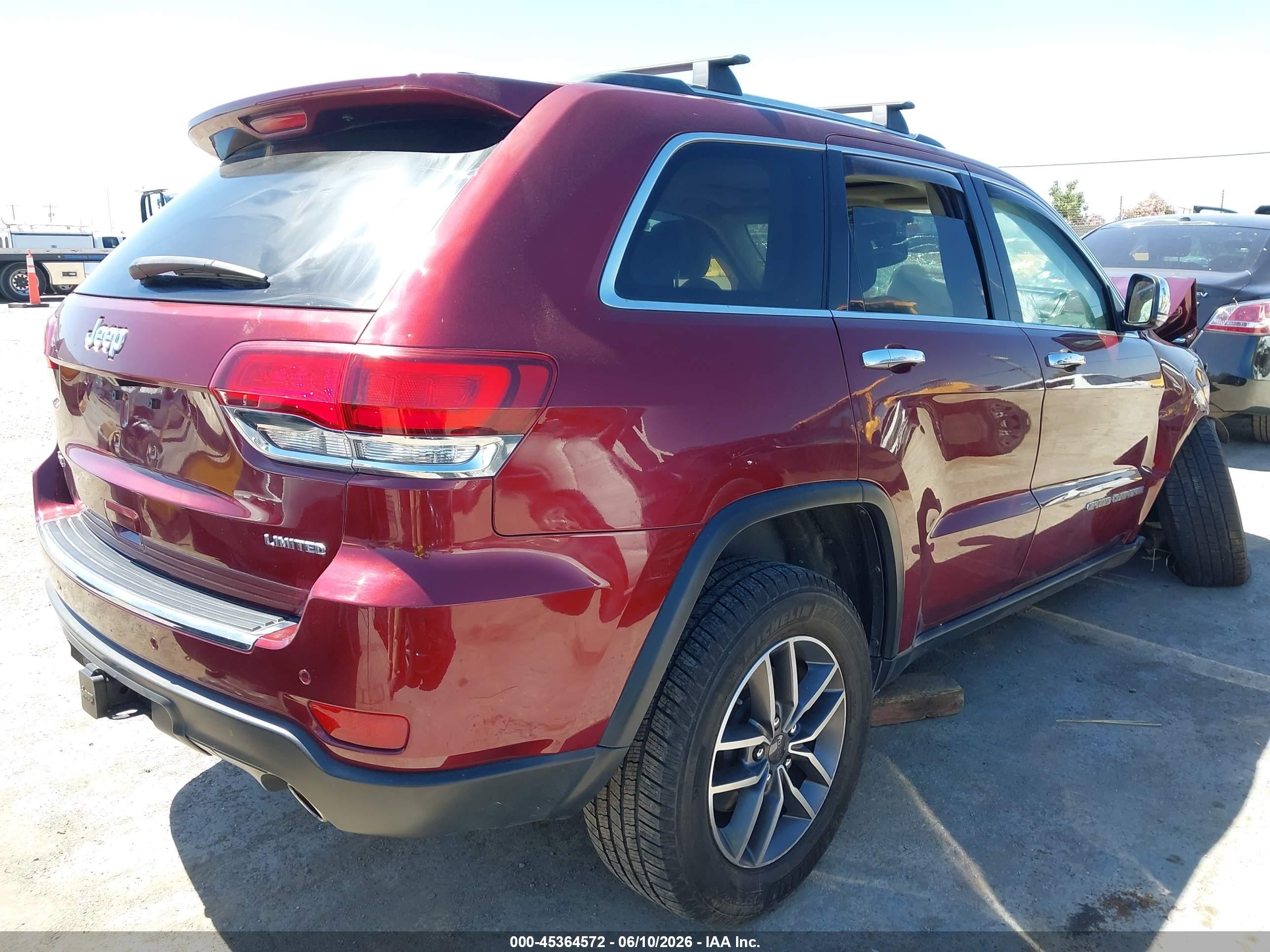 2020 Jeep Grand Cherokee VIN 1C4RJFBG8LC434008 IAAI salvage auction — Normal Wear, Clear - Dealer Only (California), sold $1,900 on 2026-07-02 (photo 4)