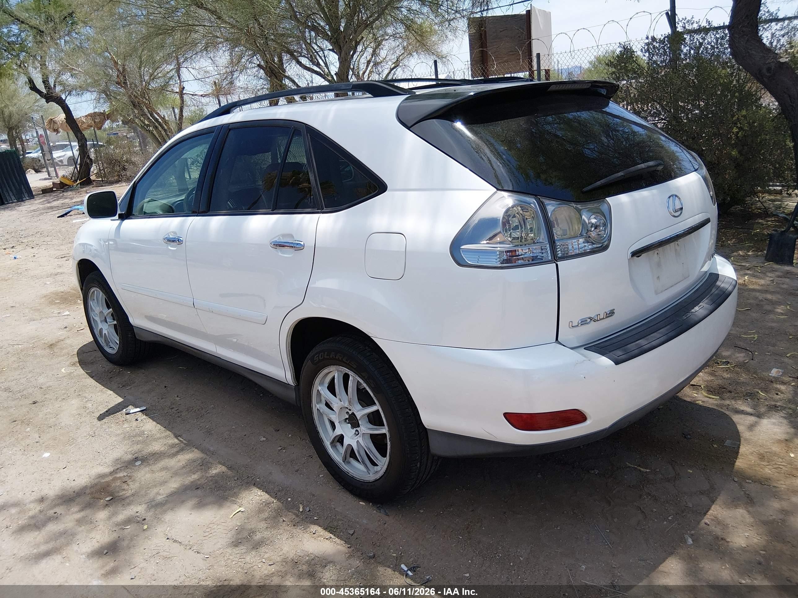 2008 Lexus RX 350 VIN 2T2HK31U68C063665 IAAI salvage auction — Side, Salvage (Arizona), sold $1,725 on 2026-07-09 (photo 3)