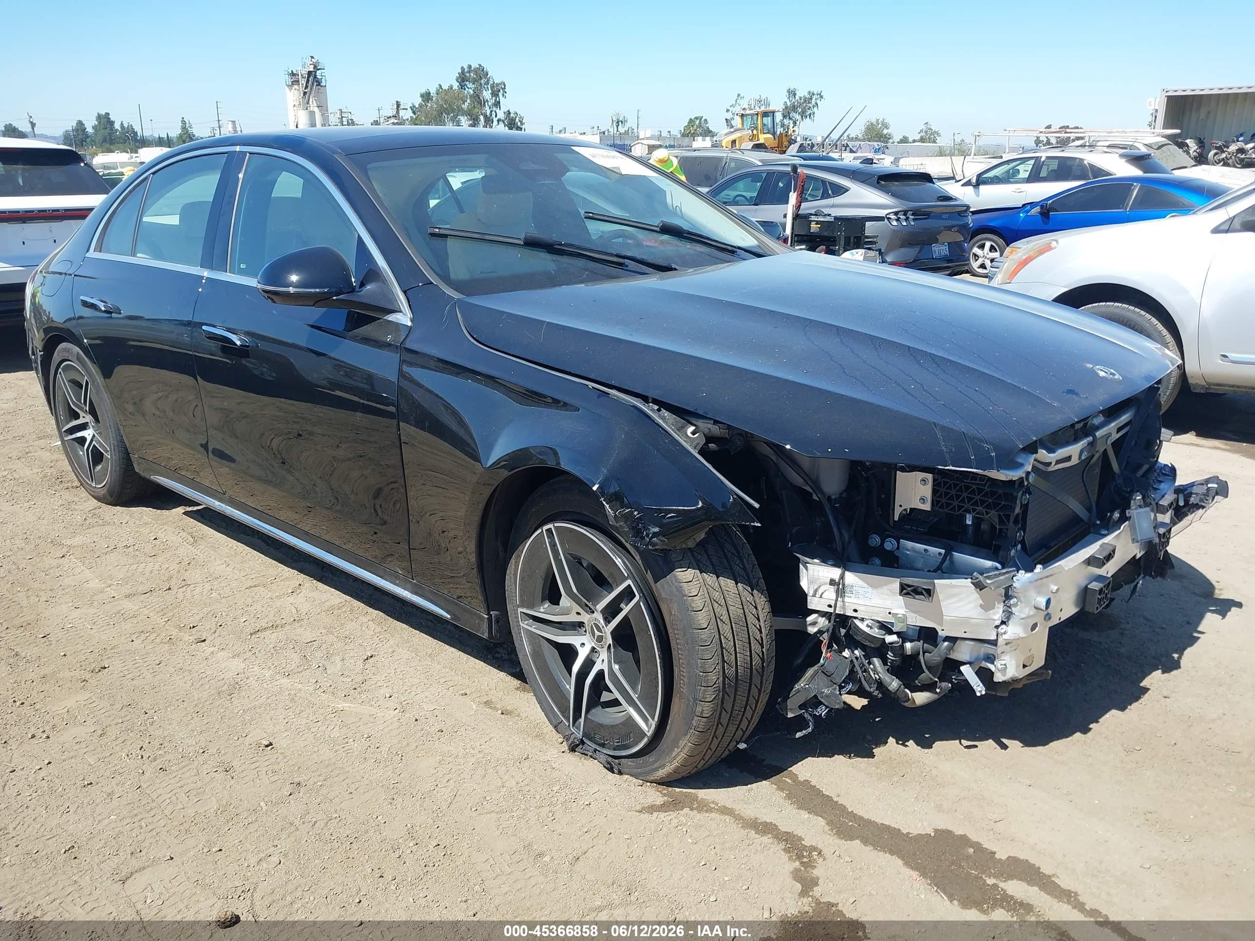 2025 Mercedes-Benz E-Class VIN W1KLF4GB1SA100413 IAAI salvage auction — Front & Rear, Salvage (California), sold $26,000 on 2026-08-21 (photo 1)