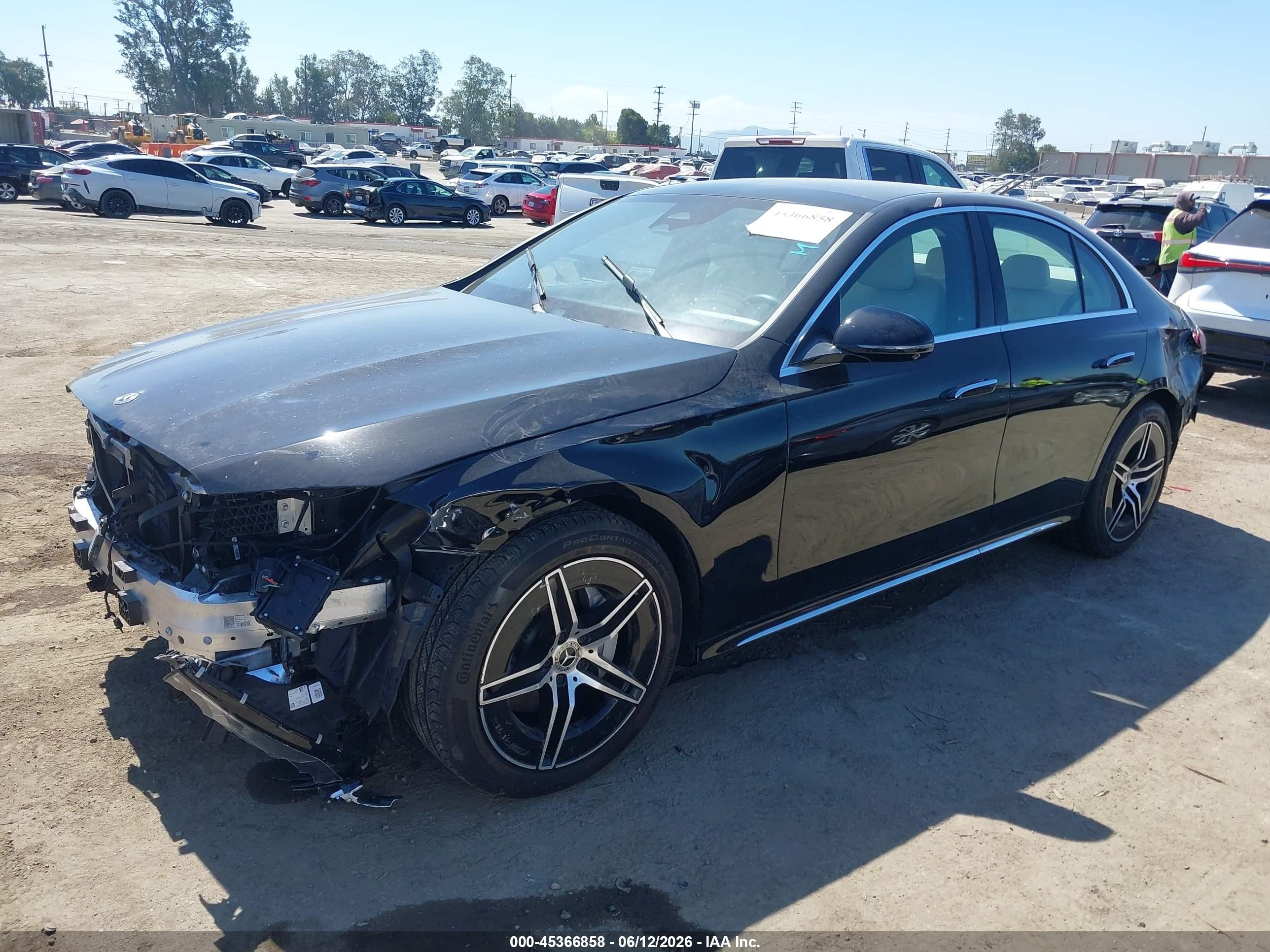 2025 Mercedes-Benz E-Class VIN W1KLF4GB1SA100413 IAAI salvage auction — Front & Rear, Salvage (California), sold $26,000 on 2026-08-21 (photo 2)