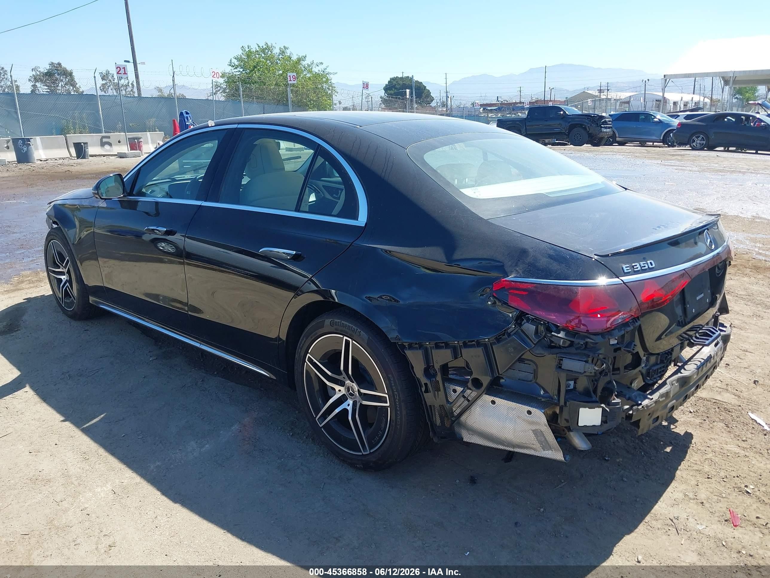 2025 Mercedes-Benz E-Class VIN W1KLF4GB1SA100413 IAAI salvage auction — Front & Rear, Salvage (California), sold $26,000 on 2026-08-21 (photo 3)