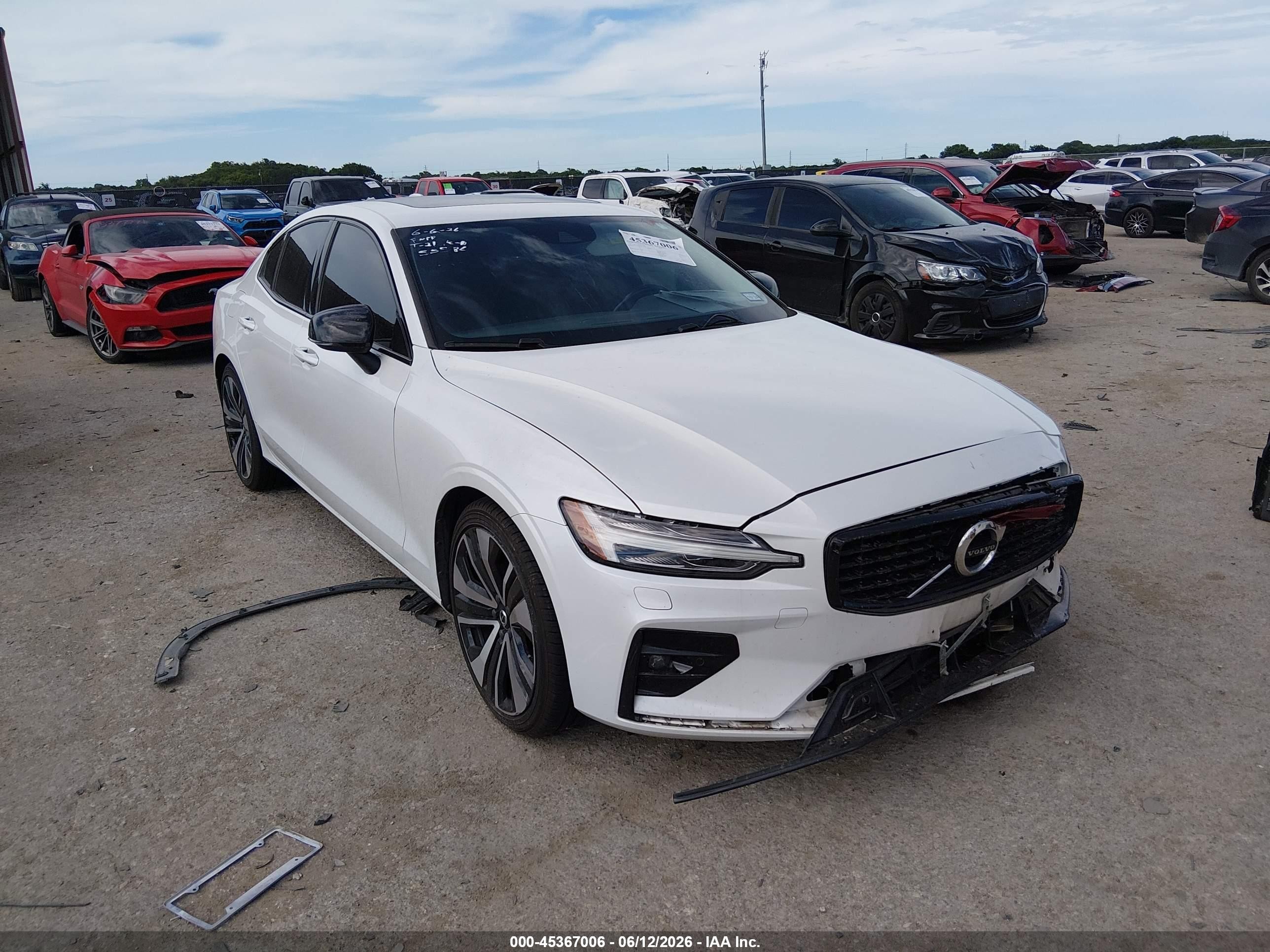 2022 Volvo S60 VIN 7JRL12FZ6NG175669 IAAI salvage auction — Front End, Original (Texas), sold $3,300 on 2026-09-19 (photo 1)