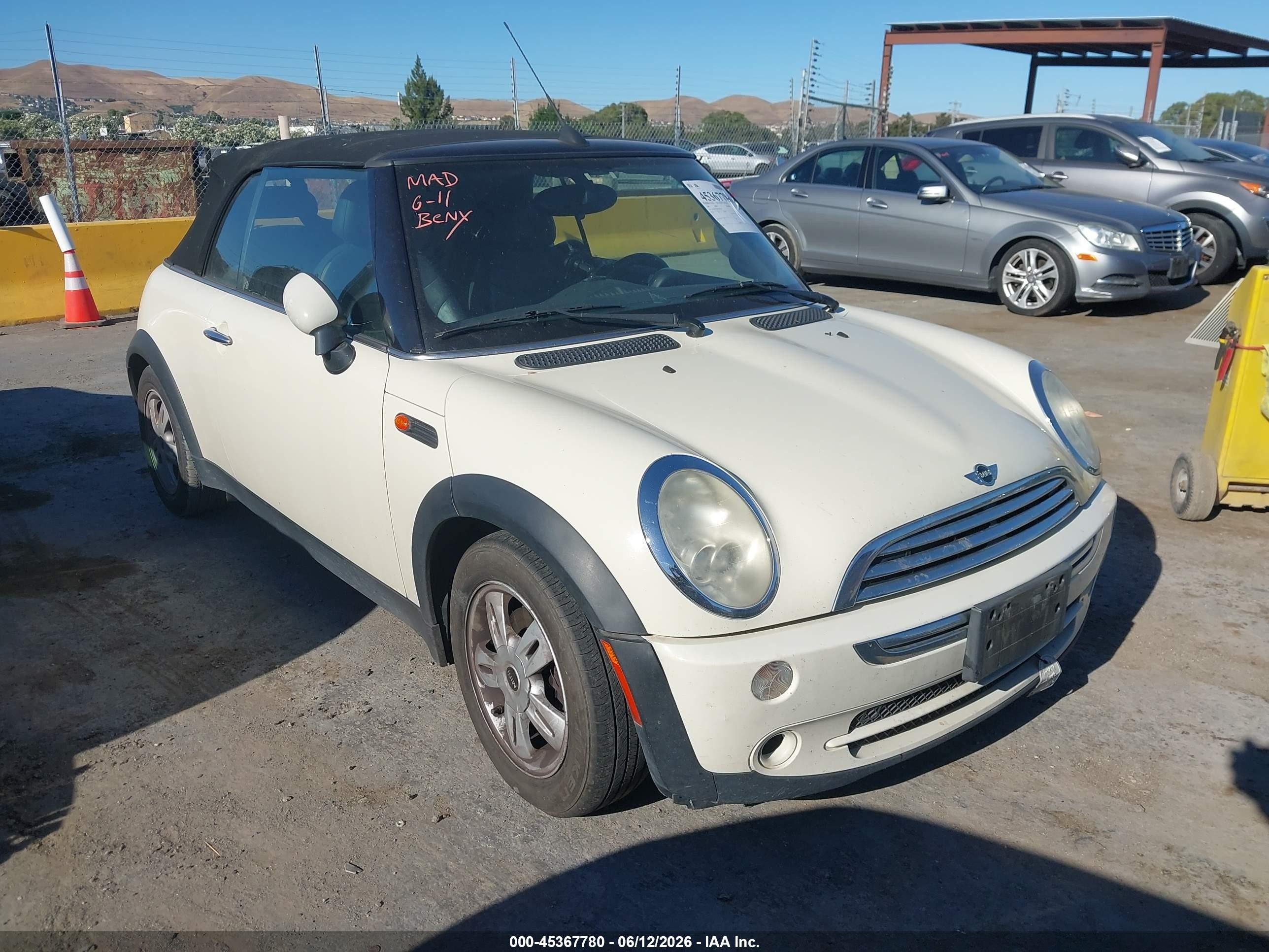 2008 Mini Cooper VIN WMWRF33568TG19159 IAAI salvage auction — Normal Wear, App For Dup Clear (California), sold $350 on 2026-07-09 (photo 1)