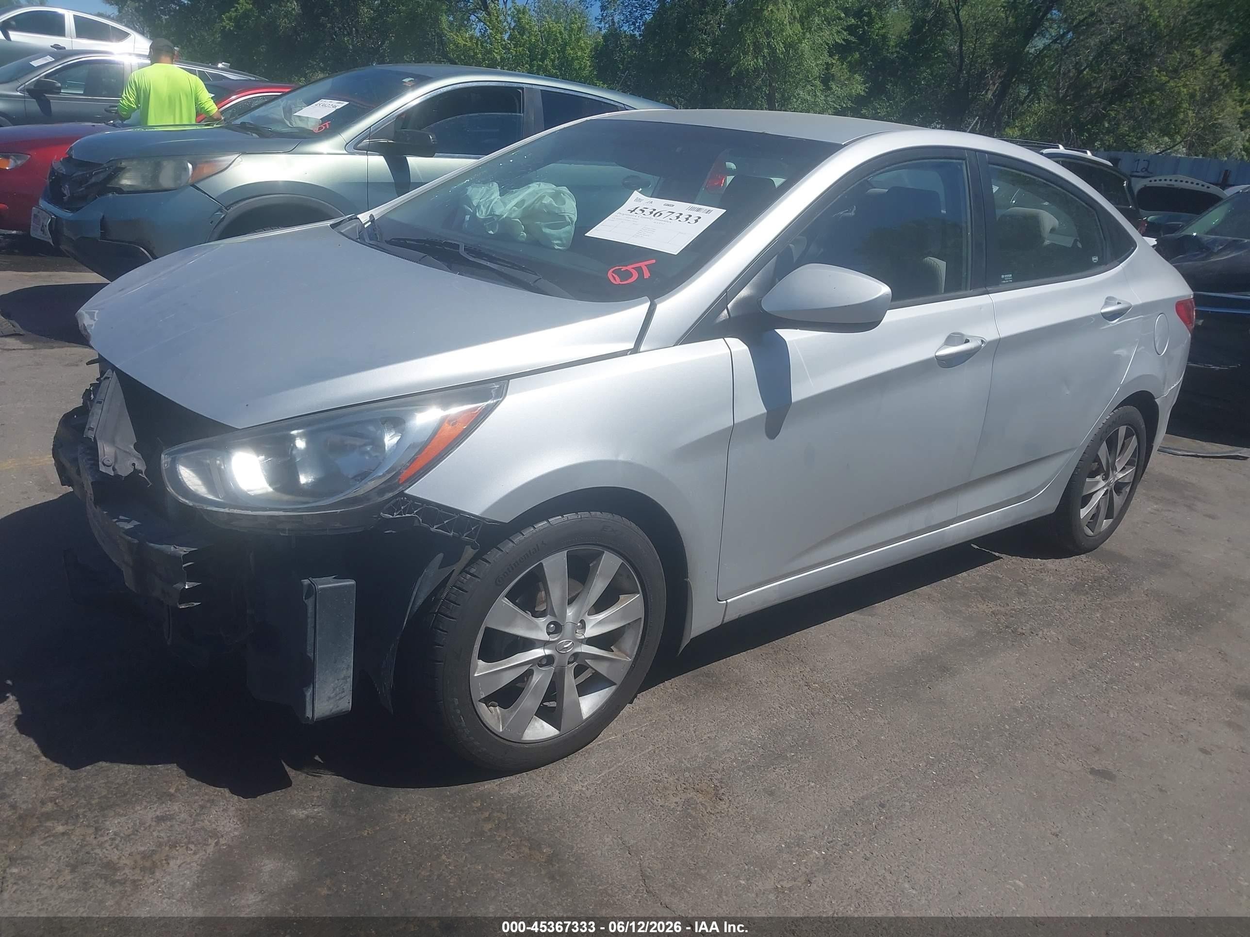 2013 Hyundai Accent VIN KMHCU4AE8DU275144 IAAI salvage auction — Front End, Salvage (Utah), sold $475 on 2026-07-09 (photo 2)