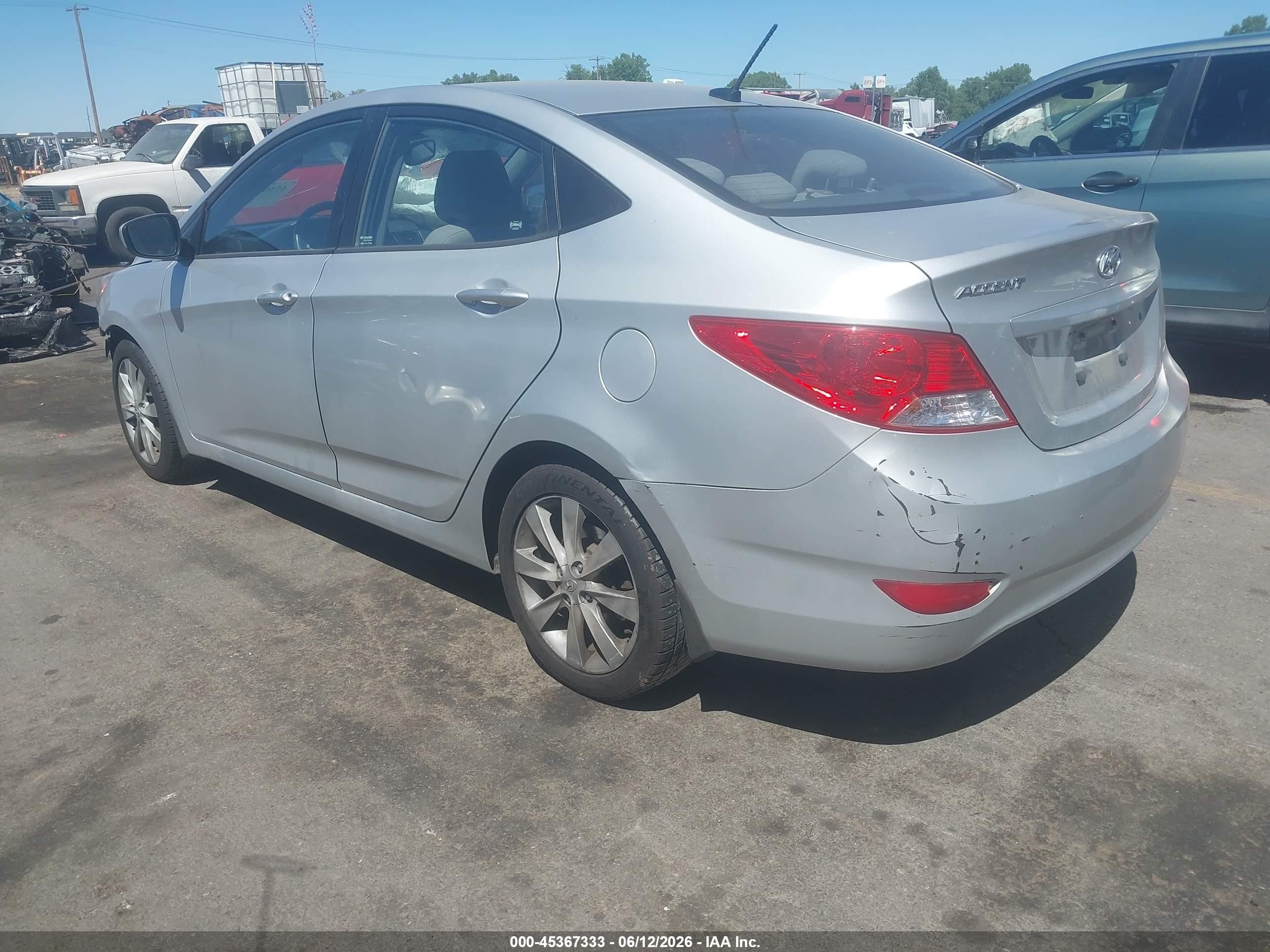 2013 Hyundai Accent VIN KMHCU4AE8DU275144 IAAI salvage auction — Front End, Salvage (Utah), sold $475 on 2026-07-09 (photo 3)