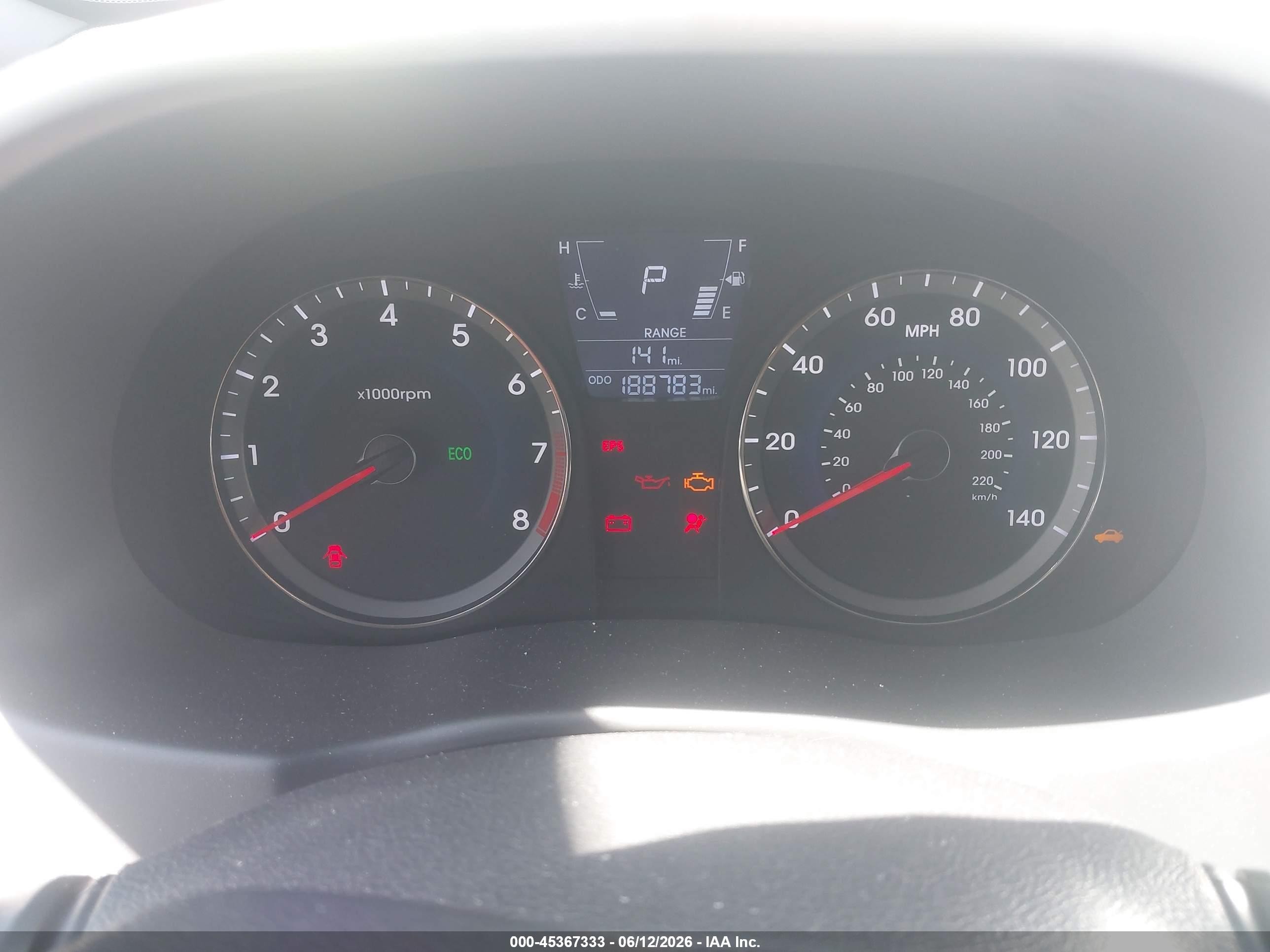 2013 Hyundai Accent VIN KMHCU4AE8DU275144 IAAI salvage auction — Front End, Salvage (Utah), sold $475 on 2026-07-09 (photo 7)