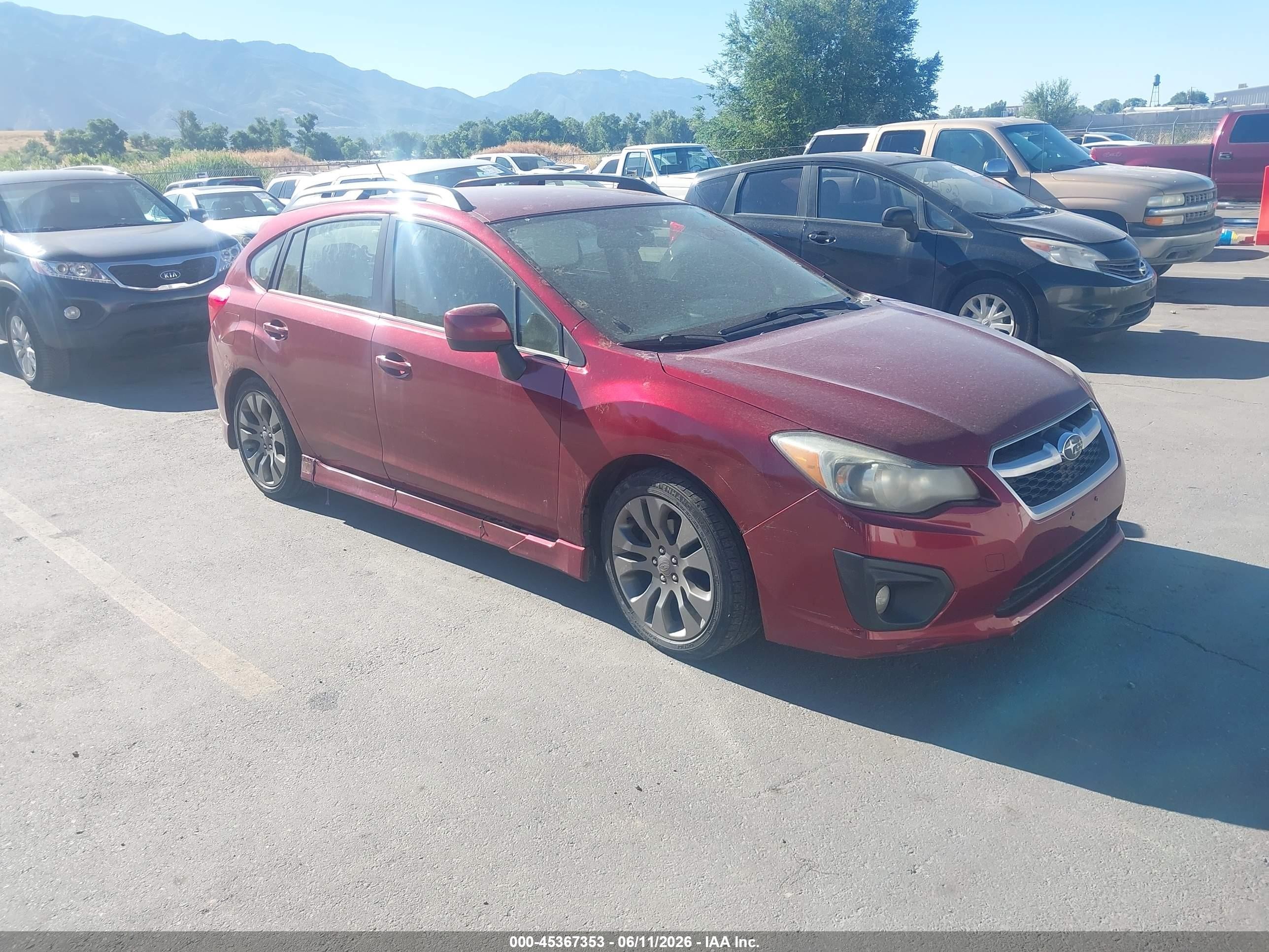 2012 Subaru Impreza VIN JF1GPAL60CG239257 IAAI salvage auction — Normal Wear, Clear (Utah), sold $300 on 2026-07-09 (photo 1)