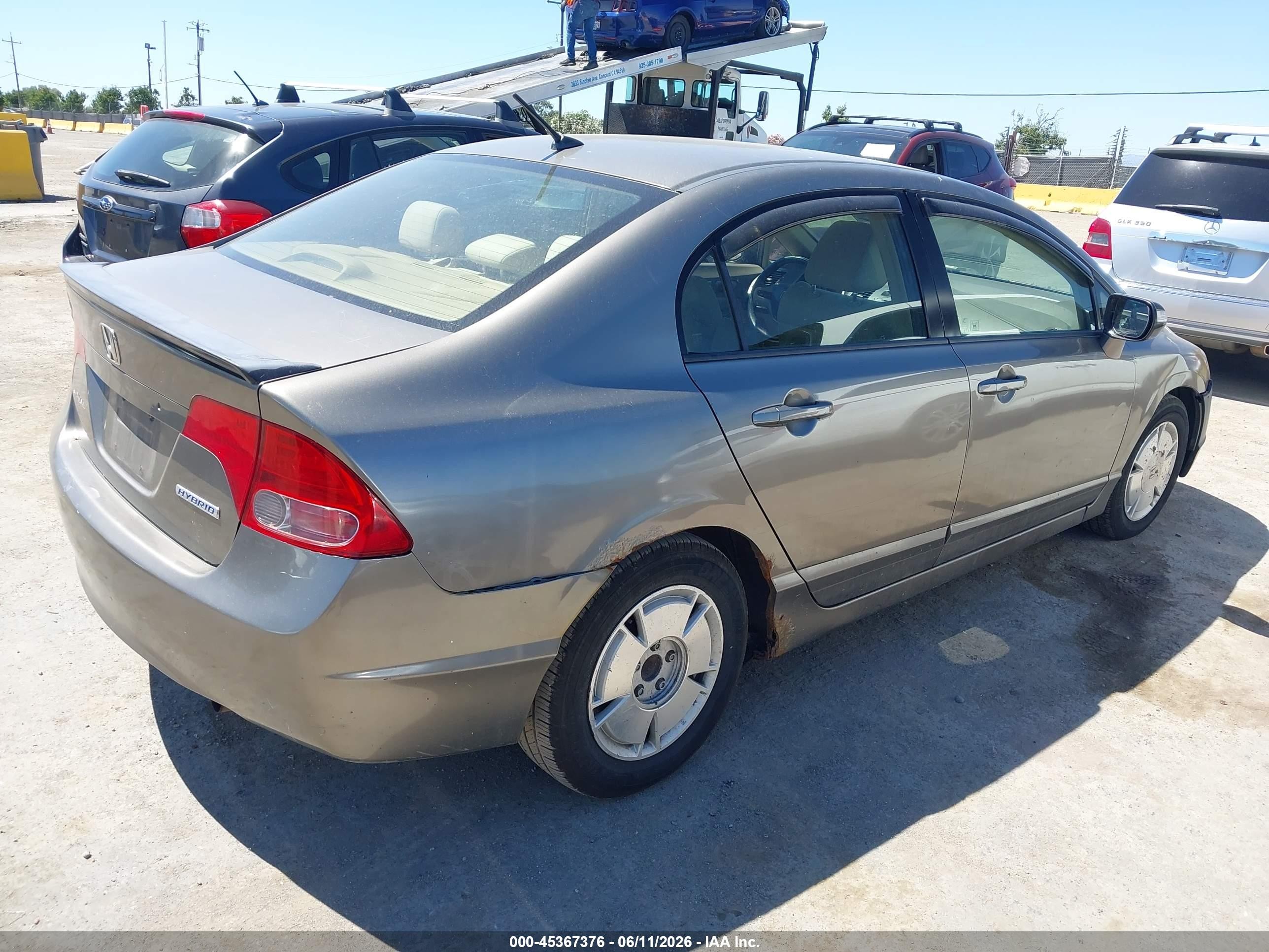2007 Honda Civic Hybrid VIN JHMFA36217S008803 IAAI salvage auction — Normal Wear, Clear (New Jersey), sold $400 on 2026-07-09 (photo 4)