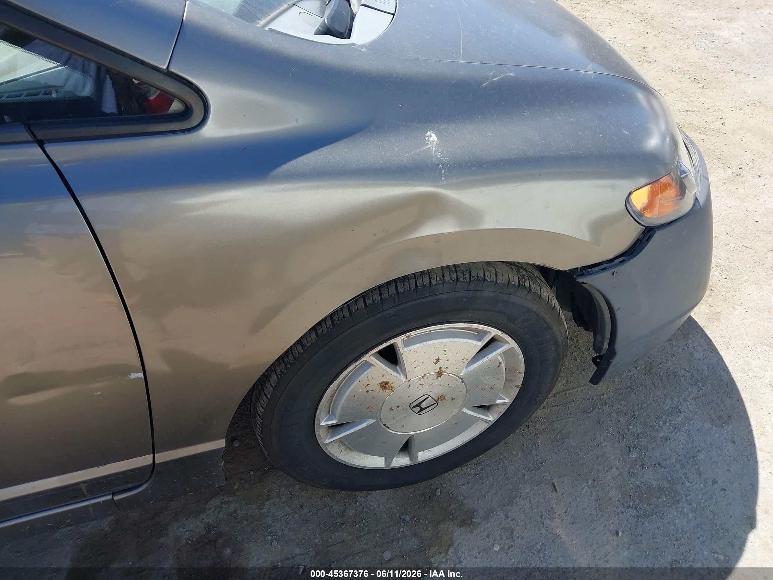 2007 Honda Civic Hybrid VIN JHMFA36217S008803 IAAI salvage auction — Normal Wear, Clear (New Jersey), sold $400 on 2026-07-09 (photo 6)