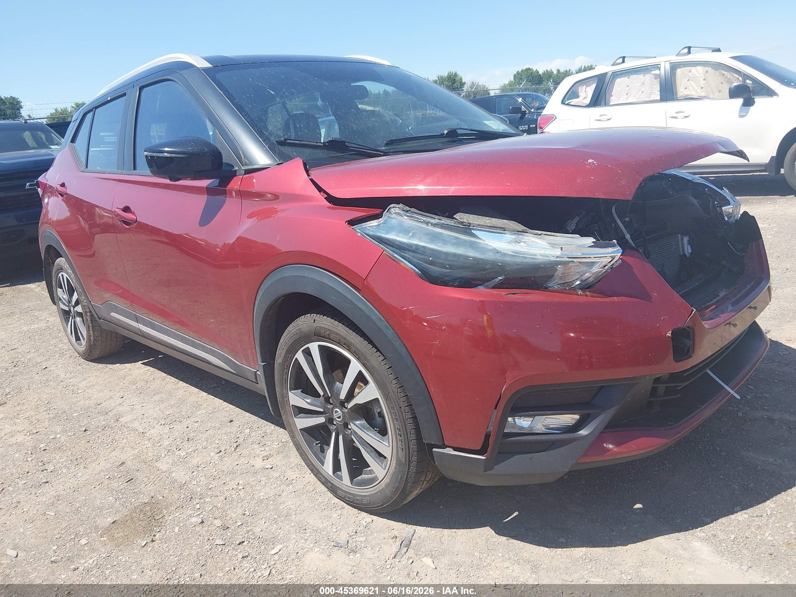 2018 Nissan Kicks VIN 3N1CP5CU1JL543577 IAAI salvage auction — Front End, Mv-907A (New York), sold $1,500 on 2026-07-12 (photo 1)