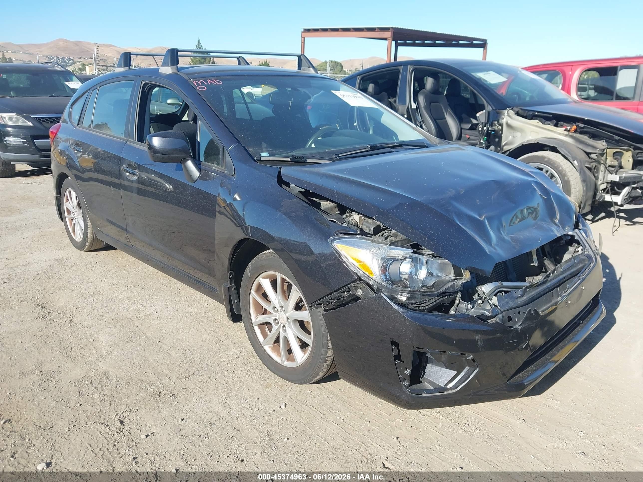 2013 Subaru Impreza VIN JF1GPAC64DH821082 IAAI salvage auction — Normal Wear, Salvage (California), sold $600 on 2026-07-09 (photo 1)