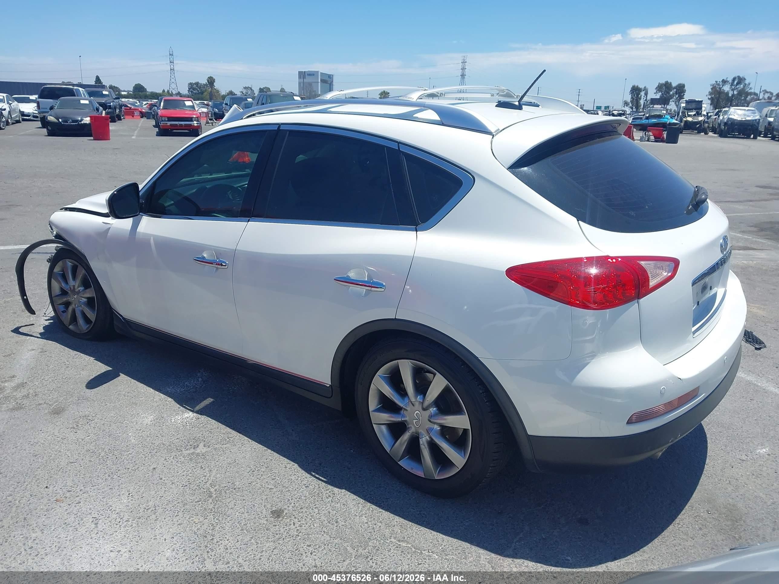 2008 Infiniti EX35 VIN JNKAJ09E38M306662 IAAI salvage auction — Front End, Salvage (California), sold $475 on 2026-07-09 (photo 3)