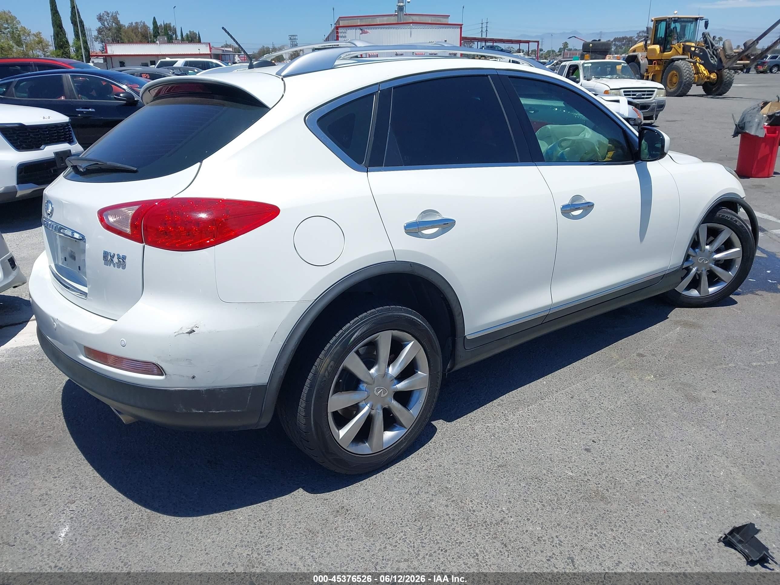 2008 Infiniti EX35 VIN JNKAJ09E38M306662 IAAI salvage auction — Front End, Salvage (California), sold $475 on 2026-07-09 (photo 4)