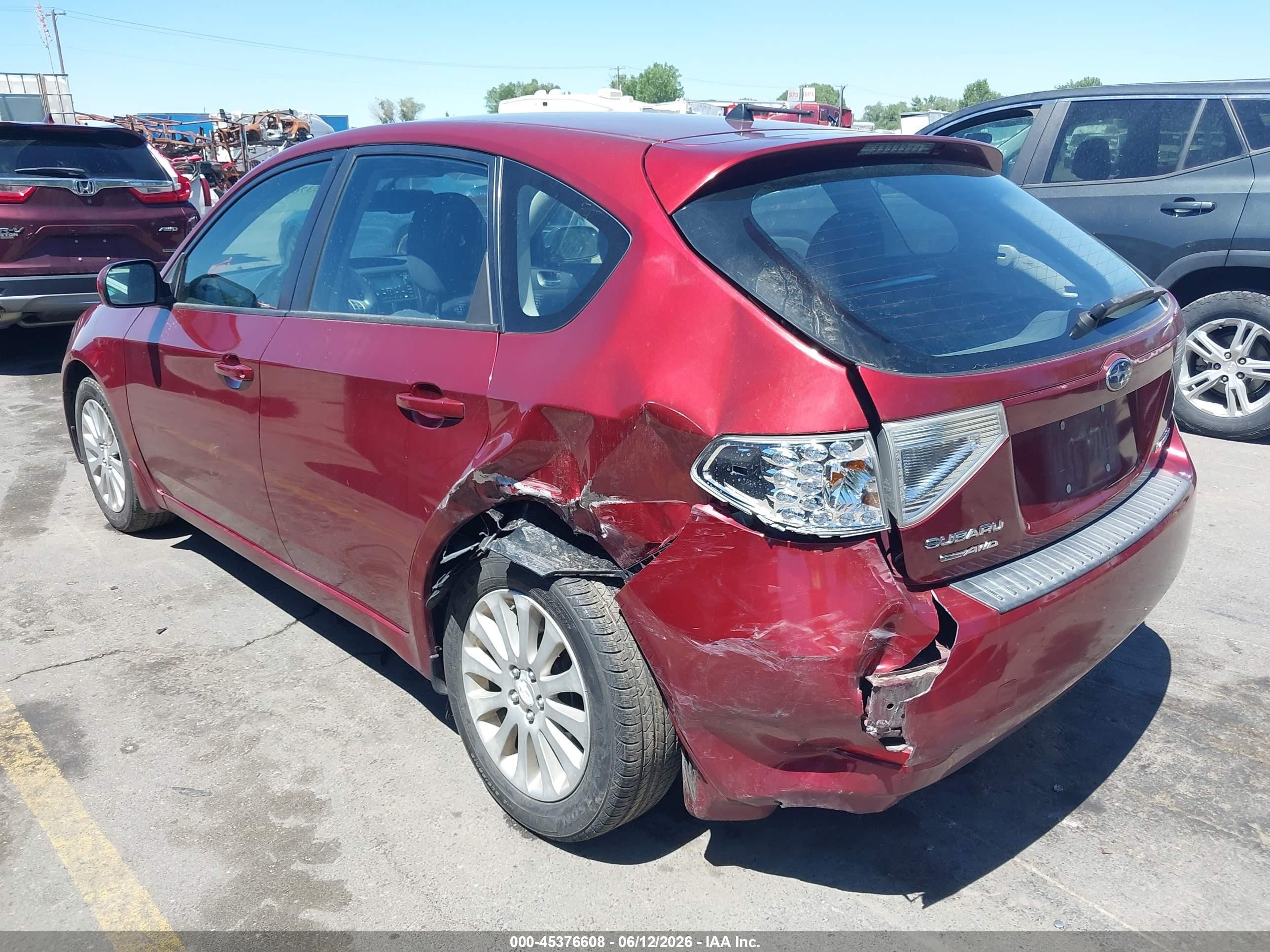 2011 Subaru Impreza VIN JF1GH6B64BH807840 IAAI salvage auction — Rear End, Salvage (Utah), sold $275 on 2026-07-09 (photo 3)