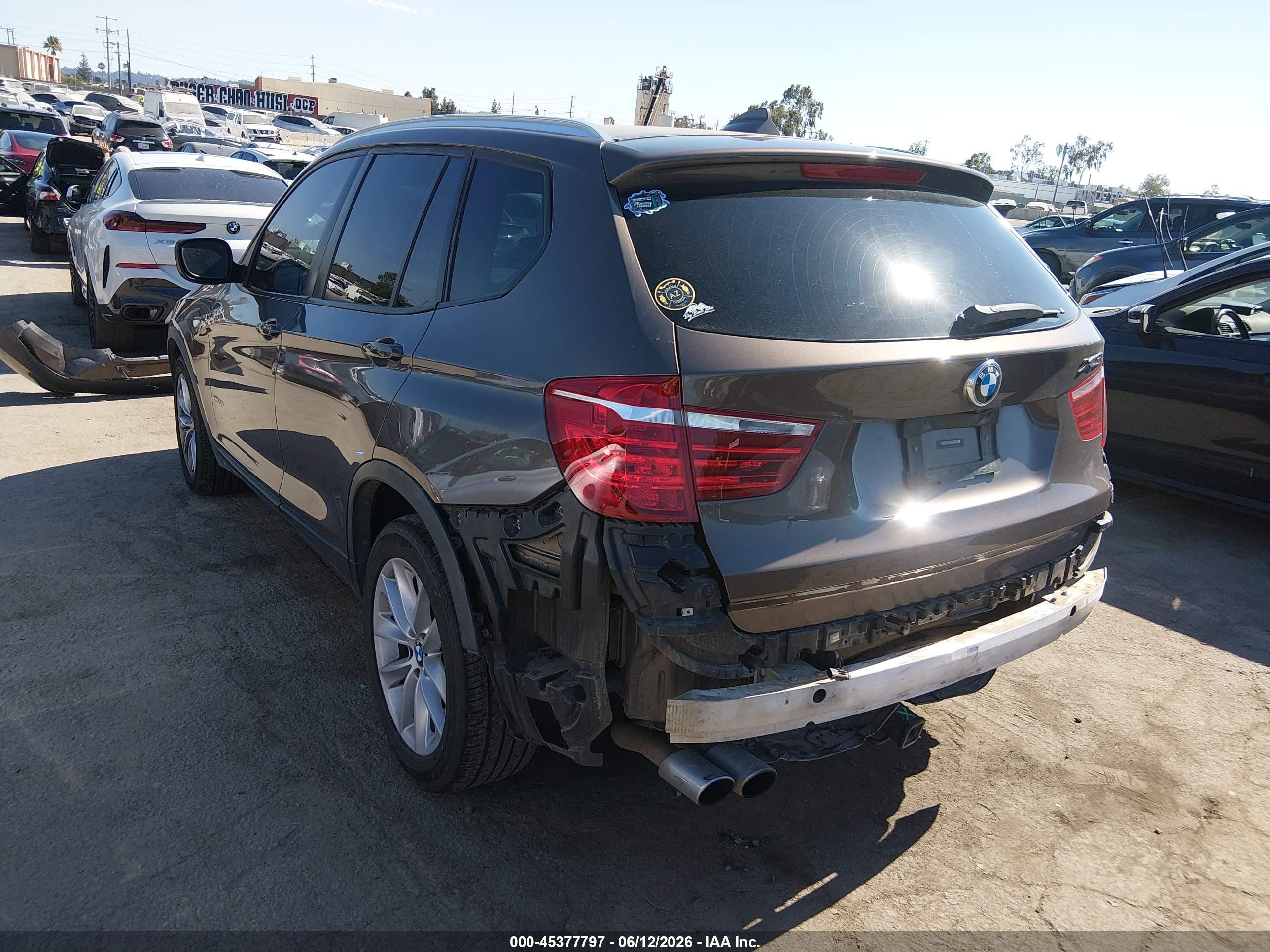 2014 BMW X3 VIN 5UXWX9C5XE0D24485 IAAI salvage auction — Rear End, Salvage (California), sold $1,950 on 2026-07-12 (photo 3)