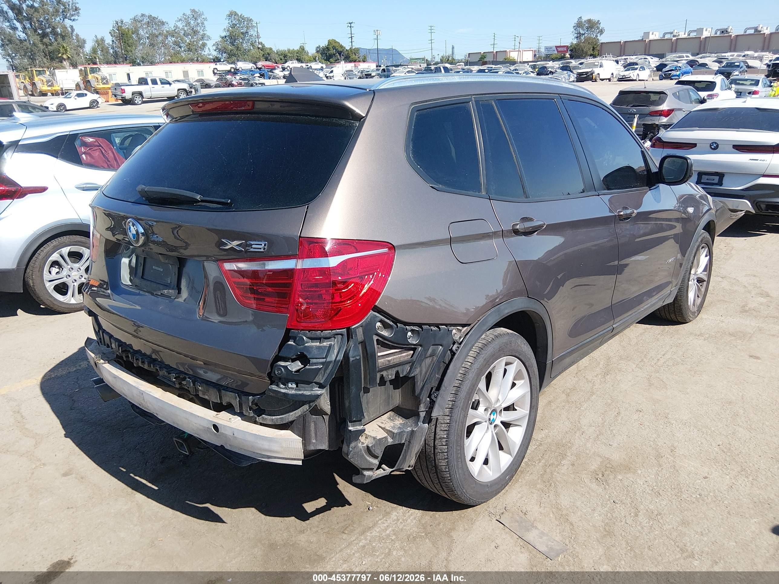2014 BMW X3 VIN 5UXWX9C5XE0D24485 IAAI salvage auction — Rear End, Salvage (California), sold $1,950 on 2026-07-12 (photo 4)
