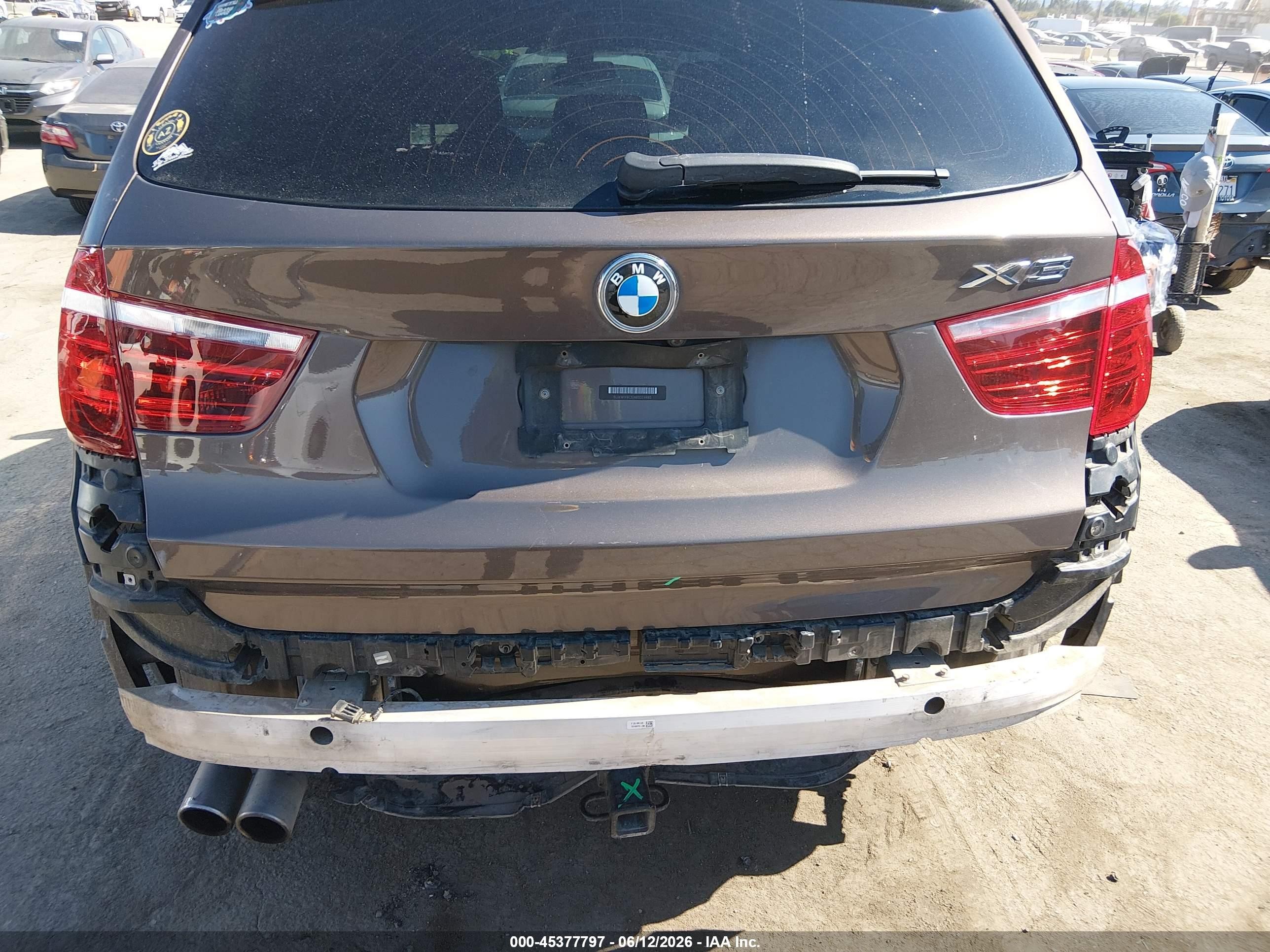 2014 BMW X3 VIN 5UXWX9C5XE0D24485 IAAI salvage auction — Rear End, Salvage (California), sold $1,950 on 2026-07-12 (photo 6)